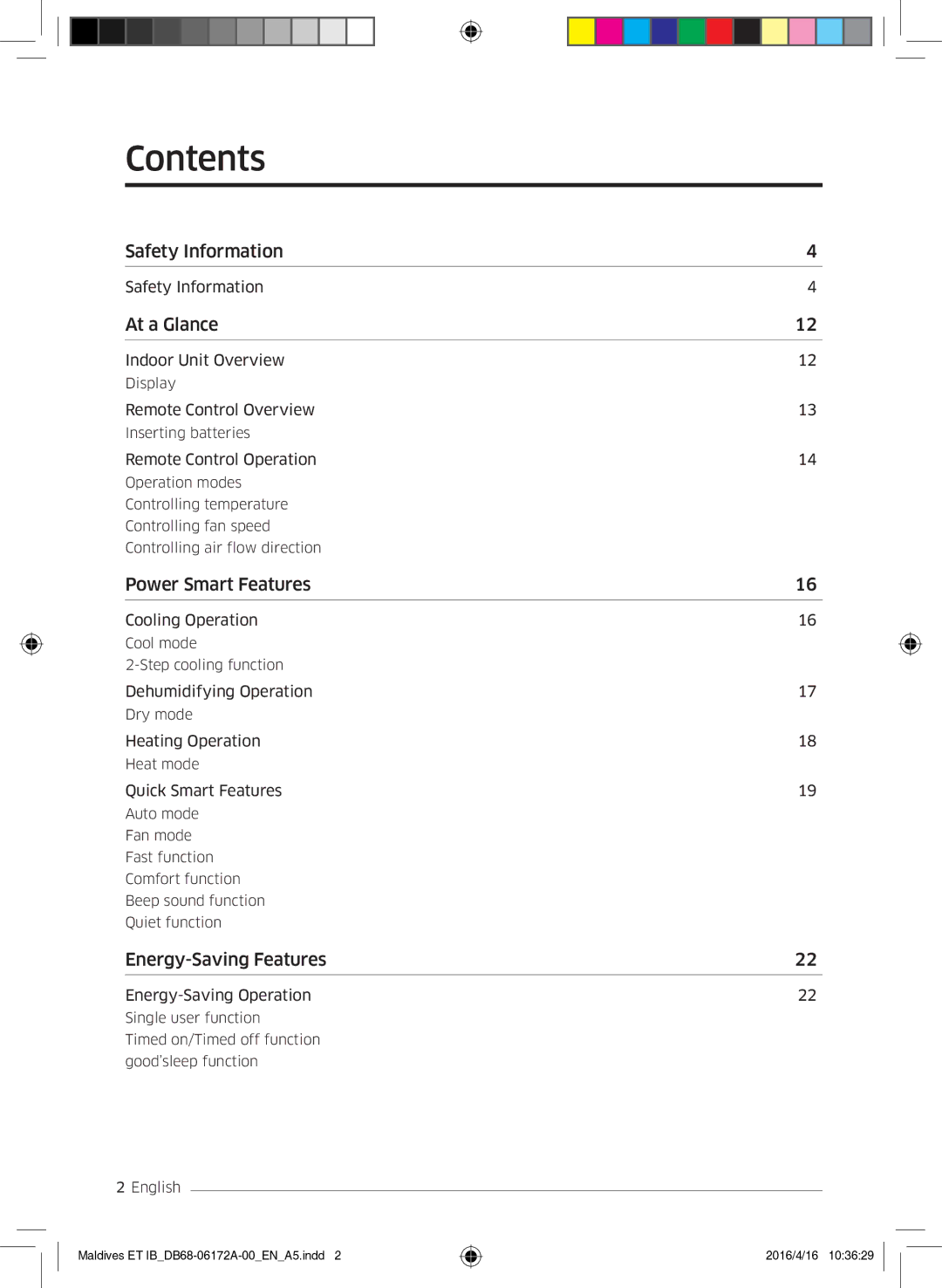 Samsung AR07KSFPEWQNEU, AR12KSFPEWQNET, AR09KSFPEWQNET manual Contents 