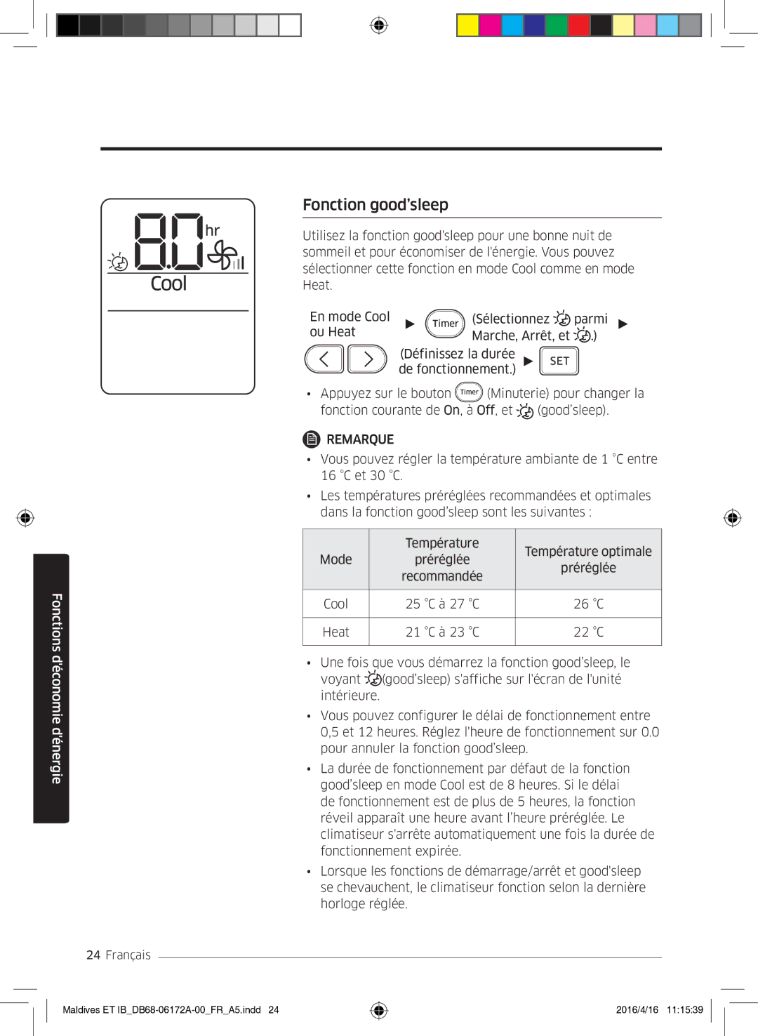 Samsung AR12KSFPEWQNET, AR07KSFPEWQNEU, AR09KSFPEWQNET manual Fonction good’sleep 