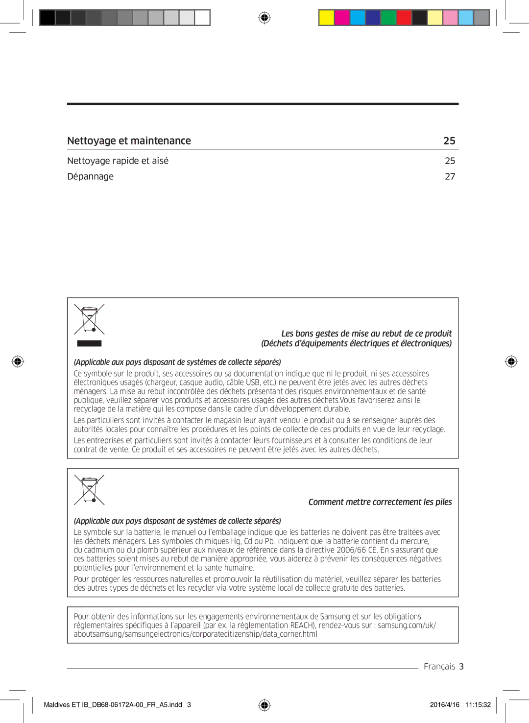 Samsung AR12KSFPEWQNET, AR07KSFPEWQNEU, AR09KSFPEWQNET manual Nettoyage et maintenance 