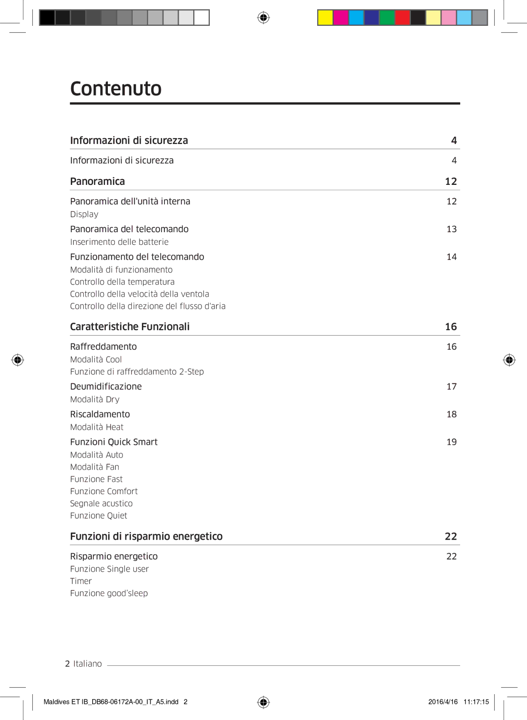 Samsung AR07KSFPEWQNEU, AR12KSFPEWQNET, AR09KSFPEWQNET manual Contenuto, Panoramica 