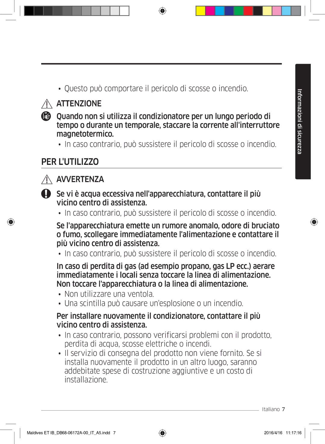 Samsung AR09KSFPEWQNET, AR07KSFPEWQNEU, AR12KSFPEWQNET manual PER Lutilizzo 