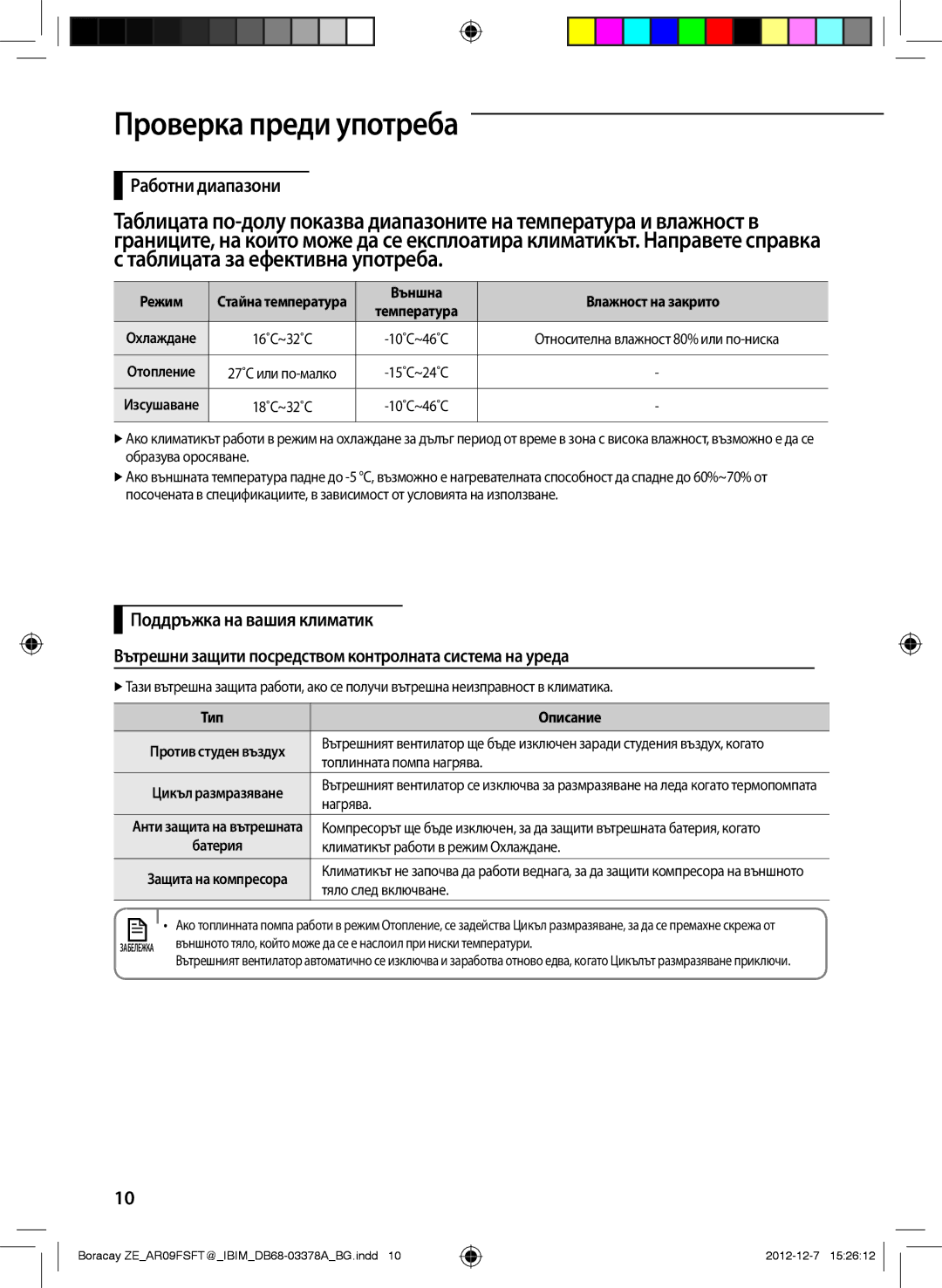 Samsung AR09FSFTKWQNZE, AR12FSFTKWQNZE manual Проверка преди употреба 