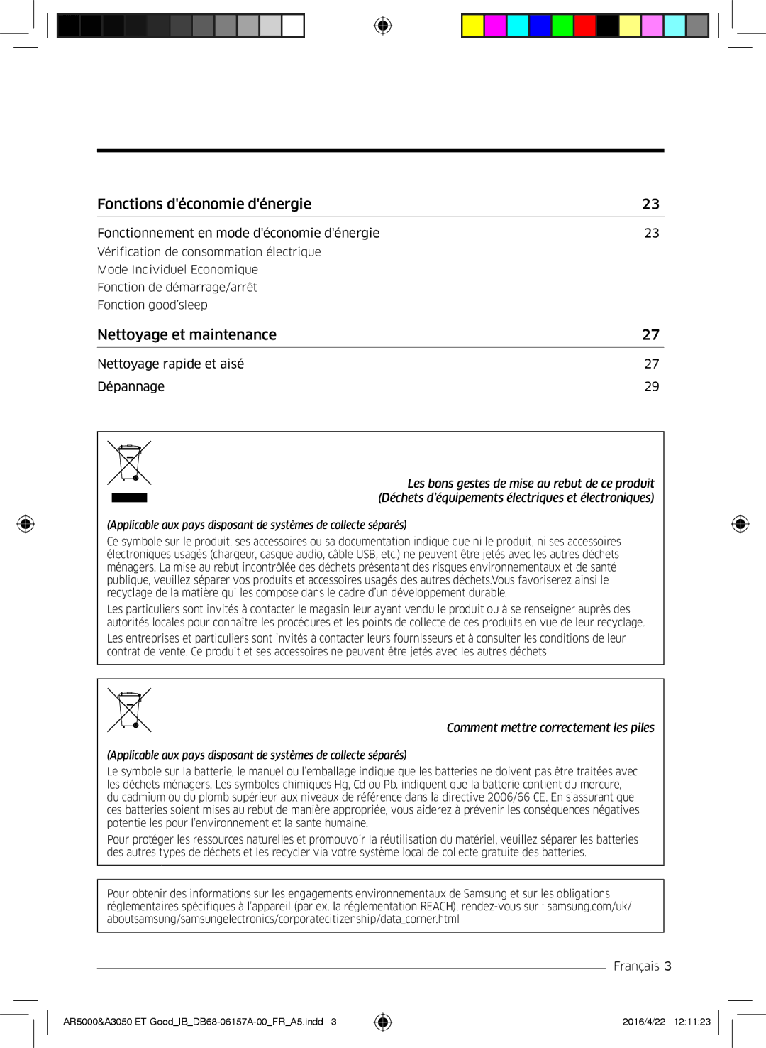 Samsung AR09HSFSBURNET, AR09HSFNBWKNET, AR12HSFNBWKNET, AR09HSFSBWKNET, AR07HSFNBWKNEU manual Fonctions déconomie dénergie 