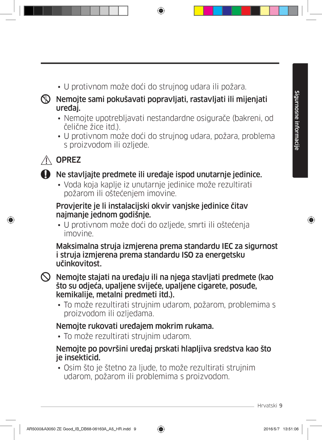 Samsung AR12HSFNBWKNET, AR09HSFNBWKNET, AR09HSFSBWKNET, AR12HSFNCWKNZE, AR09HSFNCWKNZE, AR12HSFSAWKNZE, AR09HSFSBWKNZE Oprez 