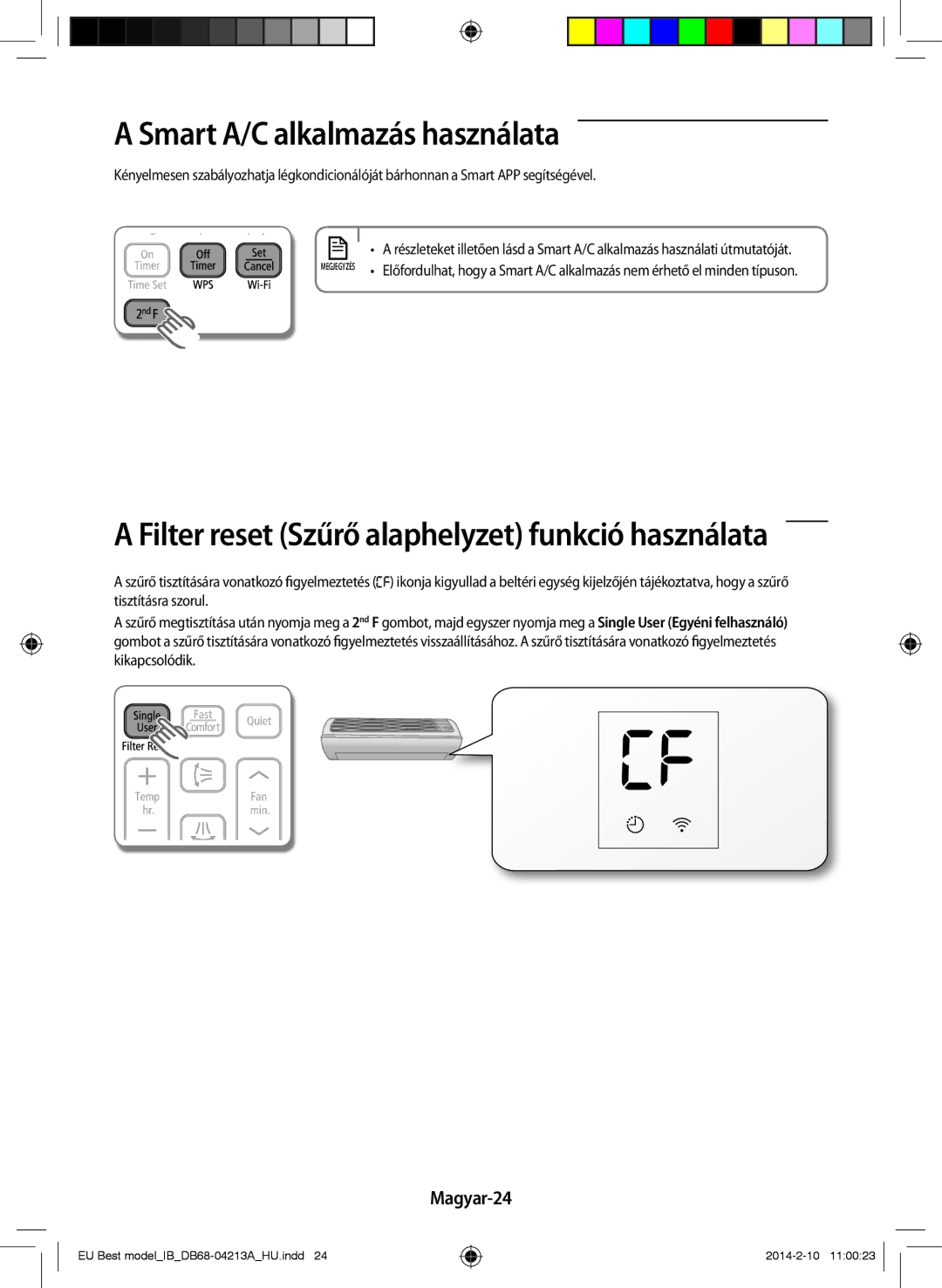 Samsung AR09HSSFBWKNEU, AR12HSSFBWKNEU manual Smart A/C alkalmazás használata, Magyar-24 