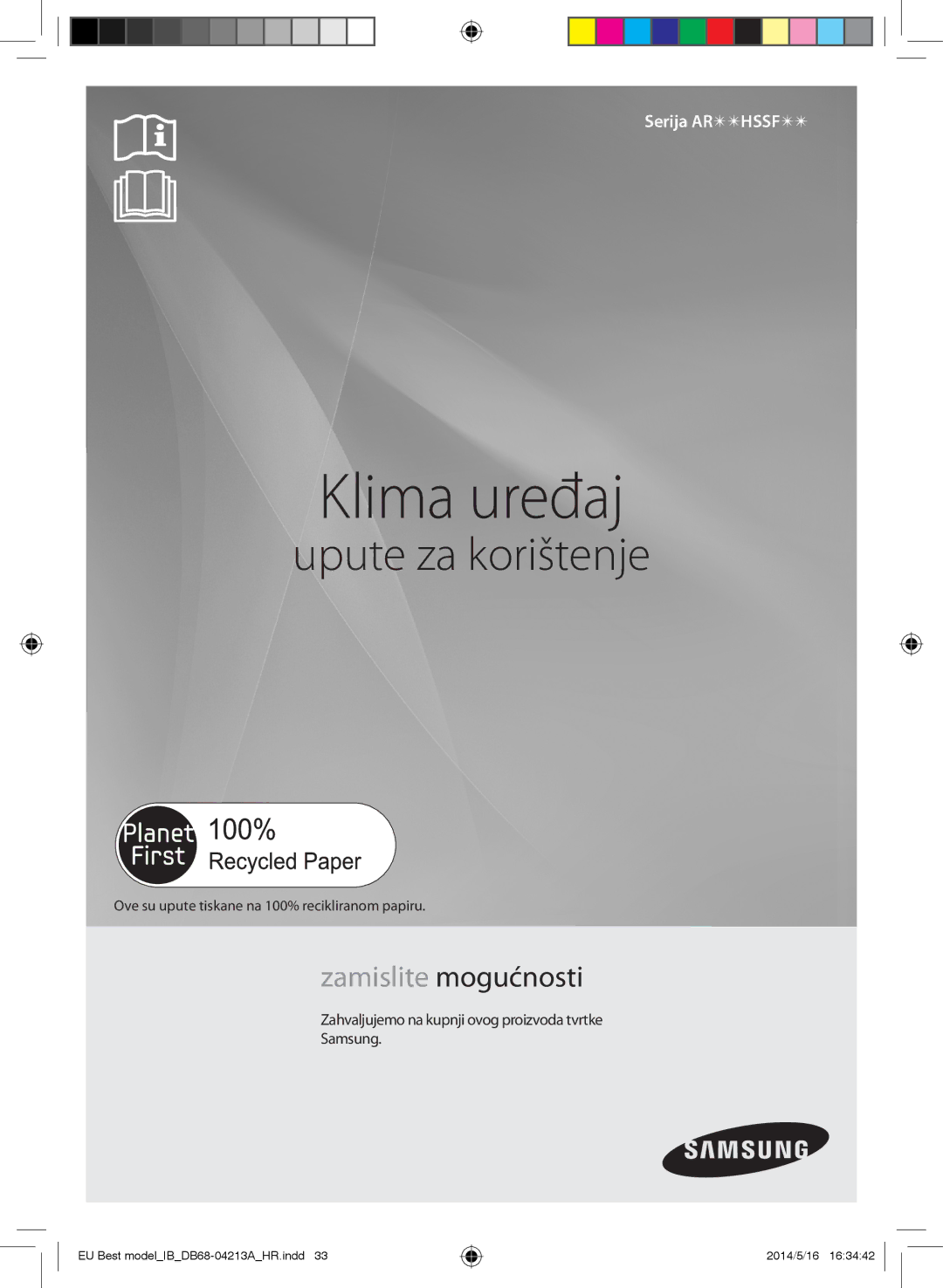 Samsung AR12HSSFBWKNEU, AR09HSSFBWKNEU manual Klima uređaj 