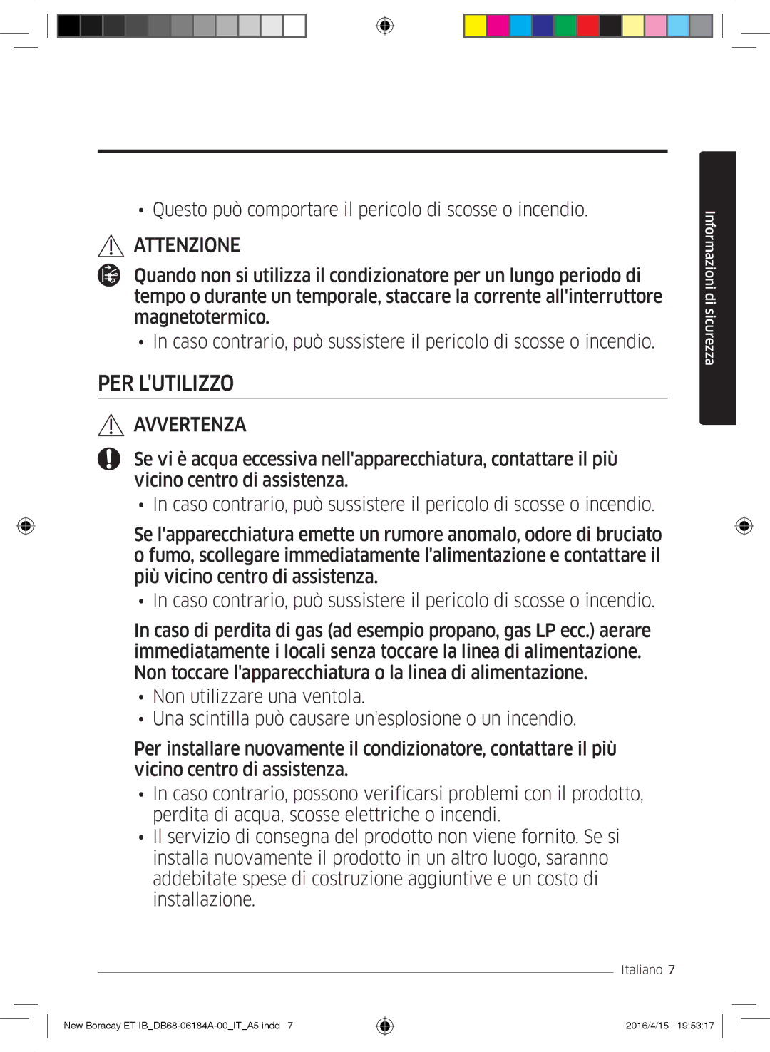 Samsung AR07KSFHBWKNEU, AR09KSFHBWKNET, AR12KSFHBWKNET manual PER Lutilizzo 