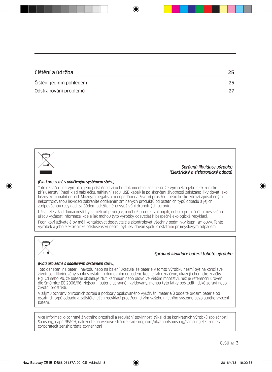 Samsung AR09KSFHBWKNET, AR12KSFHBWKNET, AR09KSFHBWKNZE, AR12KSFHBWKNZE manual Čištění a údržba 