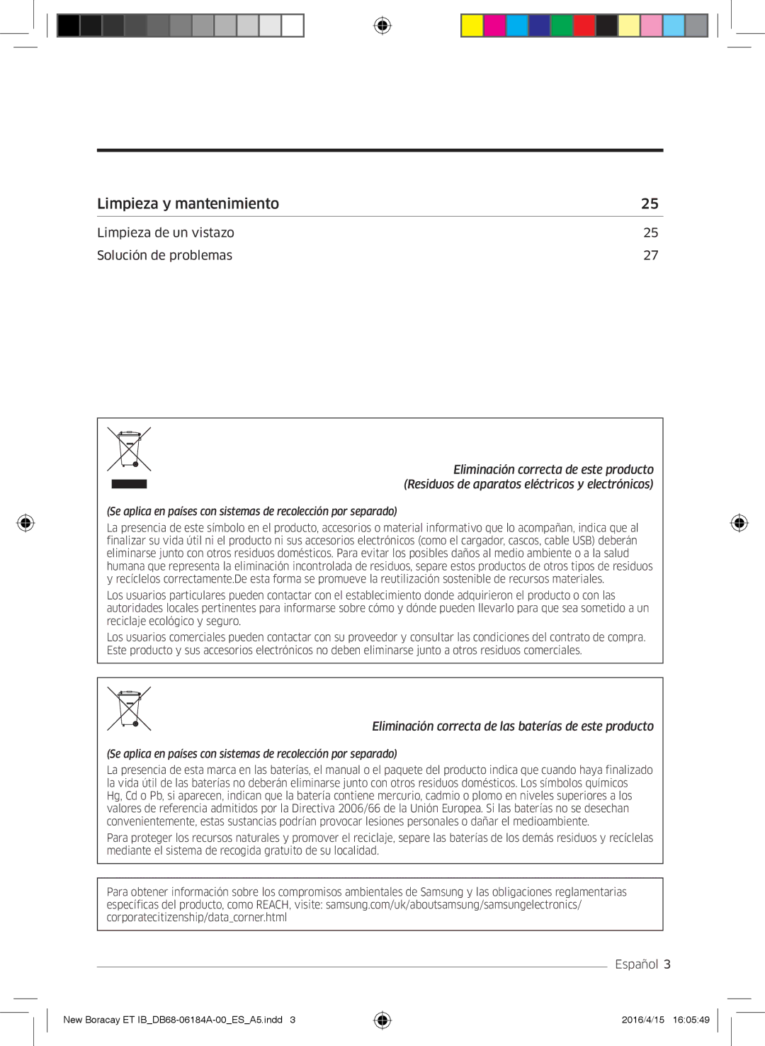 Samsung AR09KSFHBWKNET, AR12KSFHBWKNET manual Limpieza y mantenimiento 