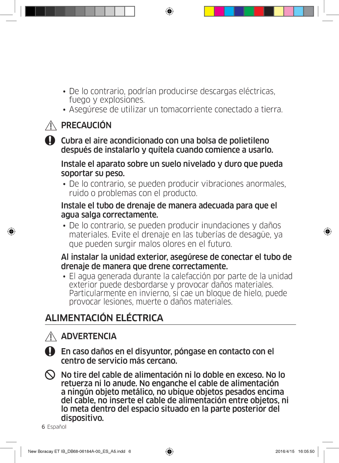 Samsung AR12KSFHBWKNET, AR09KSFHBWKNET manual Alimentación Eléctrica 