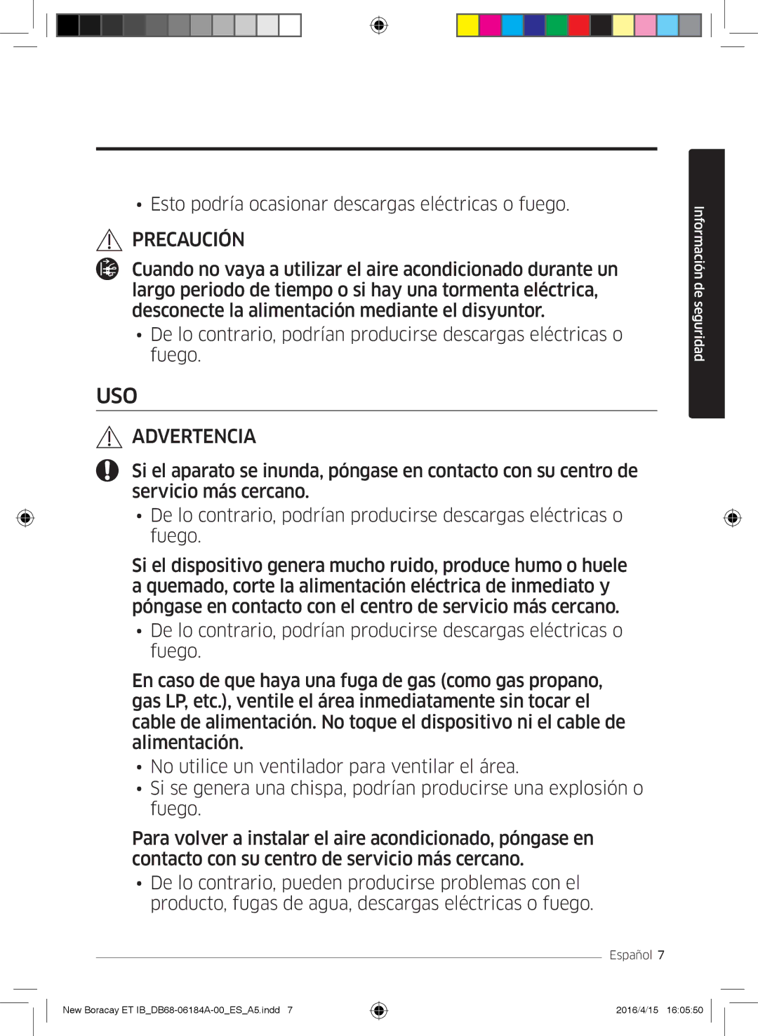 Samsung AR09KSFHBWKNET, AR12KSFHBWKNET manual Uso 