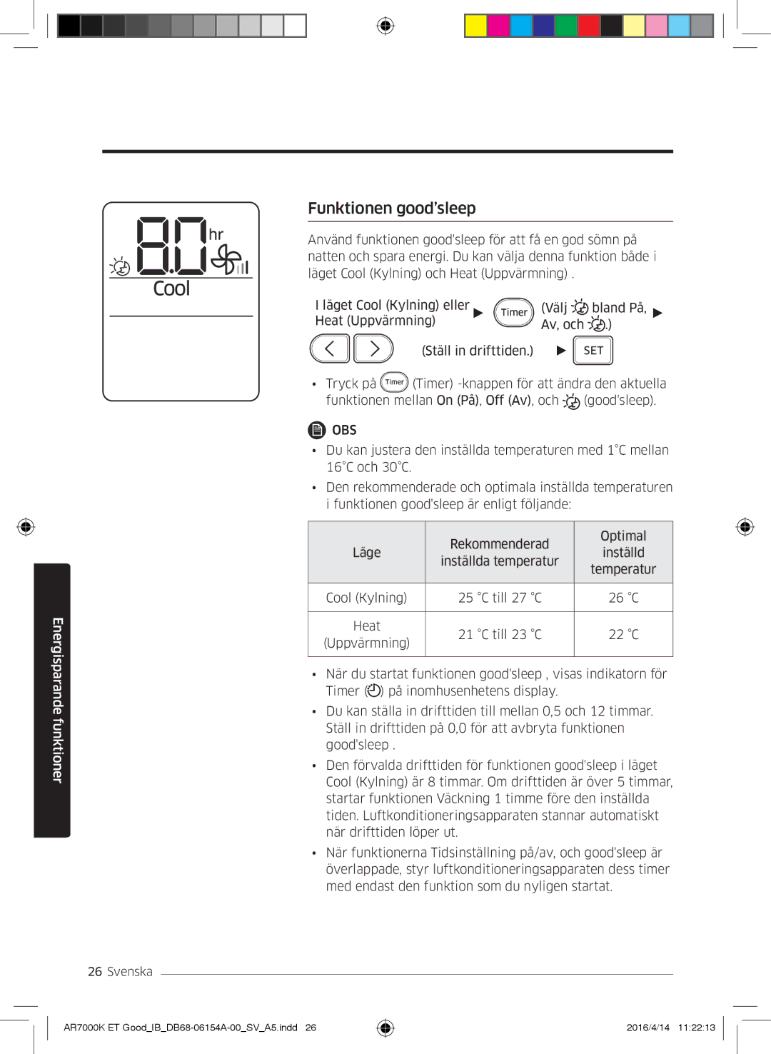 Samsung AR24KSWNAWKXEU, AR09KSWNAWKNET, AR07KSWSAWKNEU, AR12KSWNAWKNET, AR12KSWSBWKNET, AR09KSWSBWKNET Funktionen good’sleep 