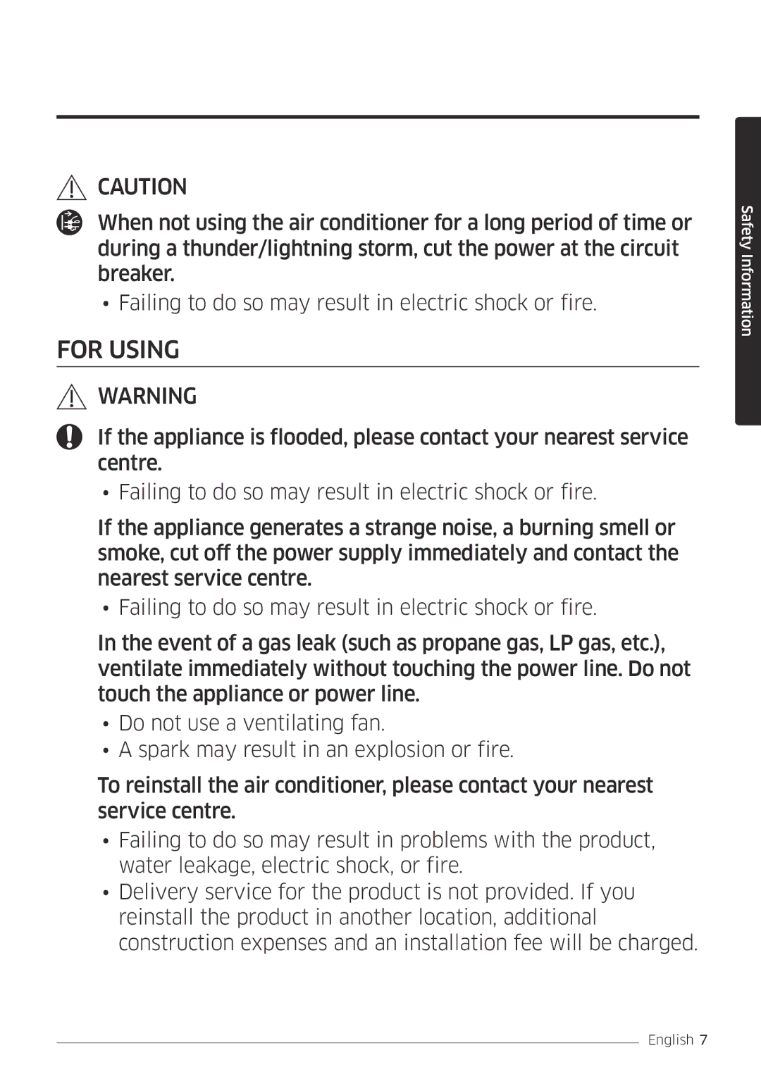 Samsung AR09MSFPEWQNEU, AR12MSFPEWQNEU, AR09MSFPEWQNET, AR12MSFPEWQNET manual For Using 