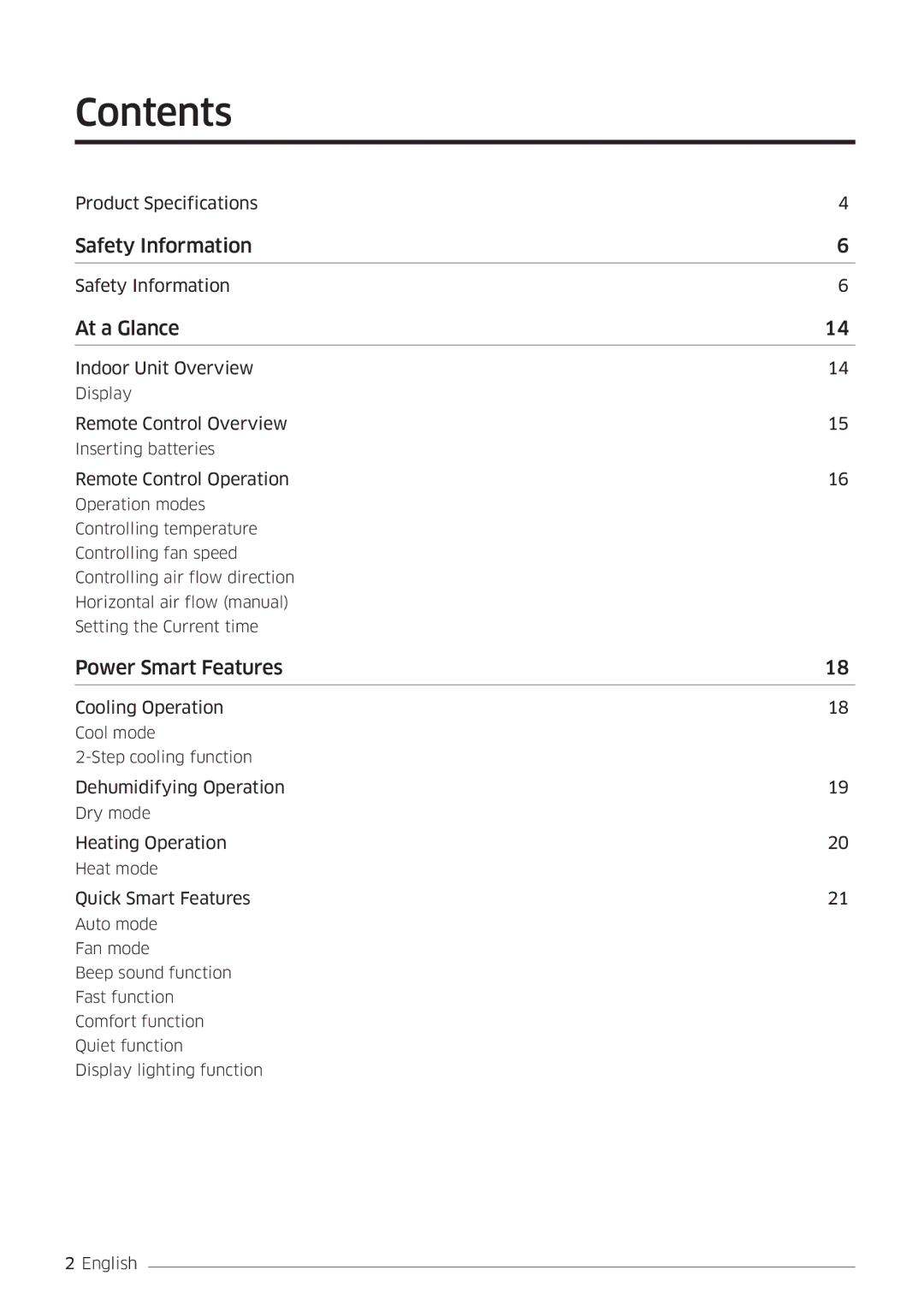 Samsung AR12MSFSPWKNEE, AR09MSFSPWKNEE manual Contents 