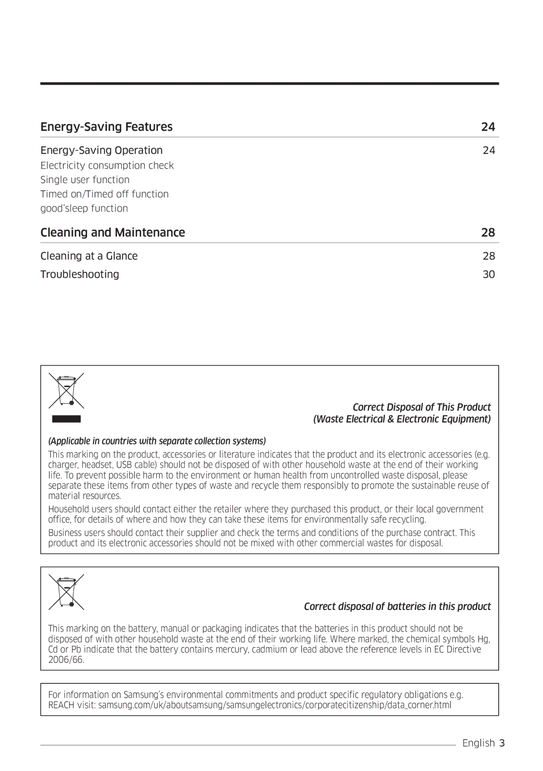 Samsung AR09MSFSPWKNEE, AR12MSFSPWKNEE manual Energy-Saving Features 