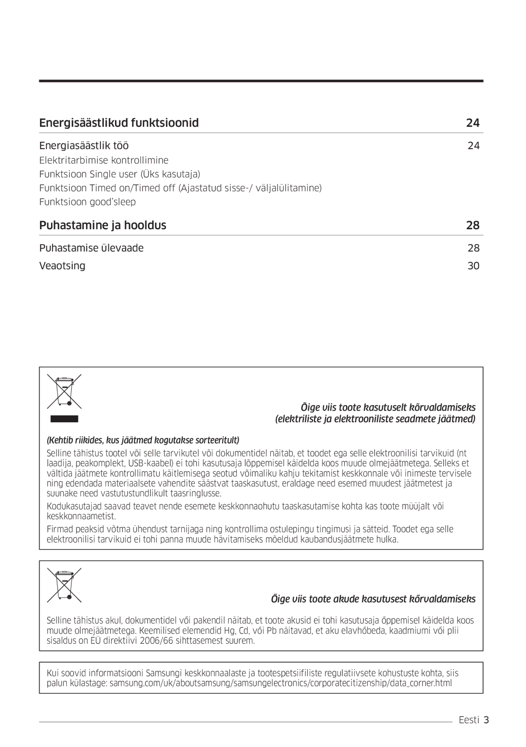 Samsung AR09MSFSPWKNEE, AR12MSFSPWKNEE manual Energisäästlikud funktsioonid 