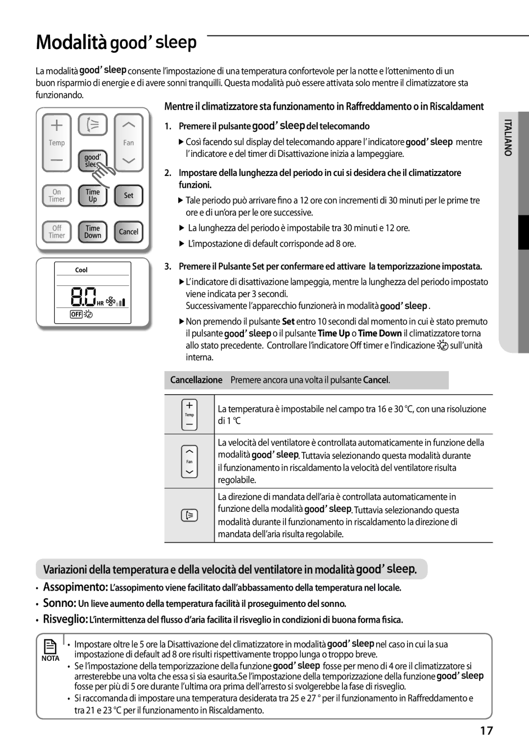 Samsung AR09FSFPDGMNET, AR12FSFPDGMNET manual Modalità, Premere il pulsante del telecomando, Nel caso in cui la sua 