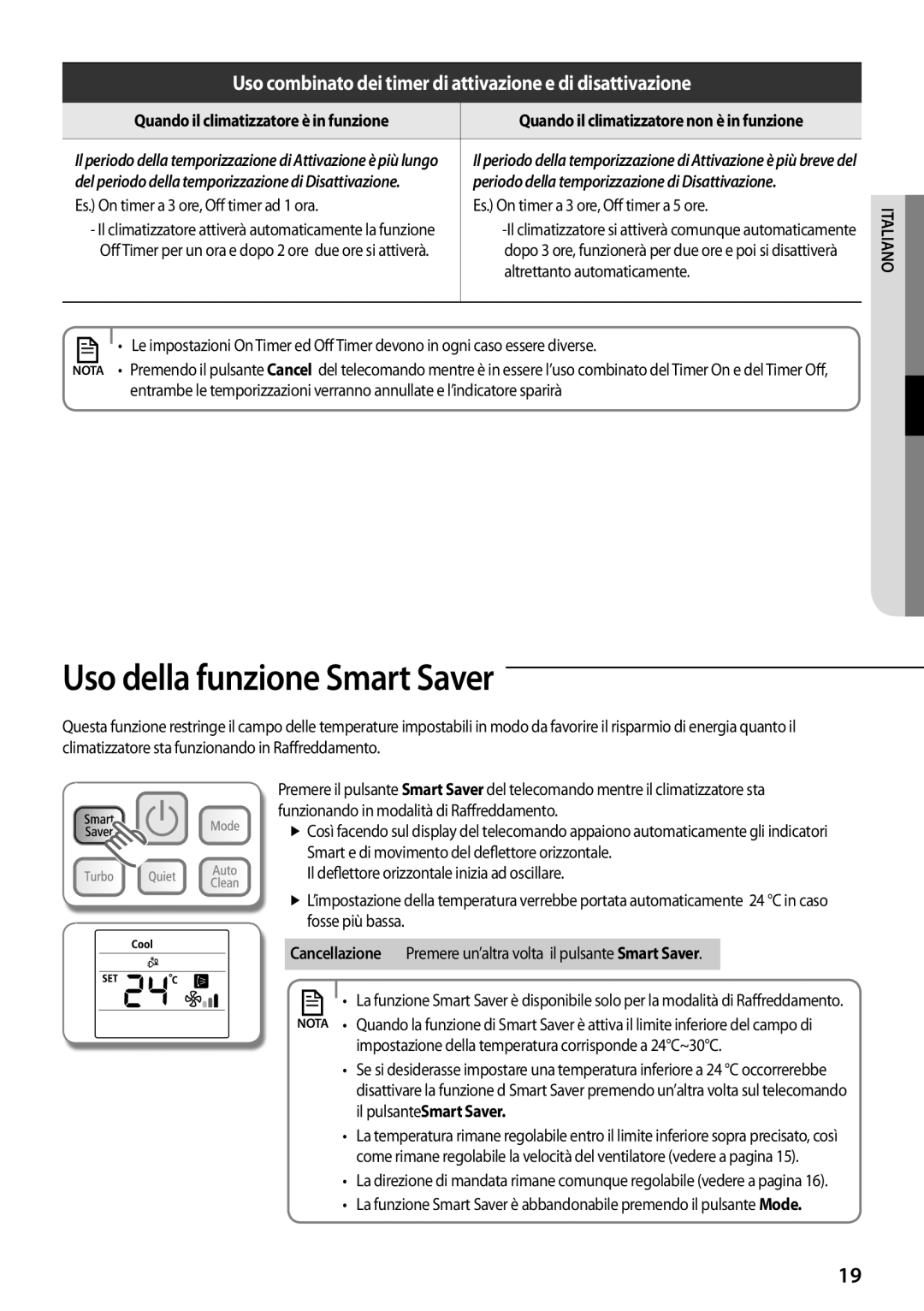 Samsung AR07FSFPESNNEU, AR12FSFPDGMNET, AR09FSFPDGMNET manual Uso della funzione Smart Saver, Altrettanto automaticamente 