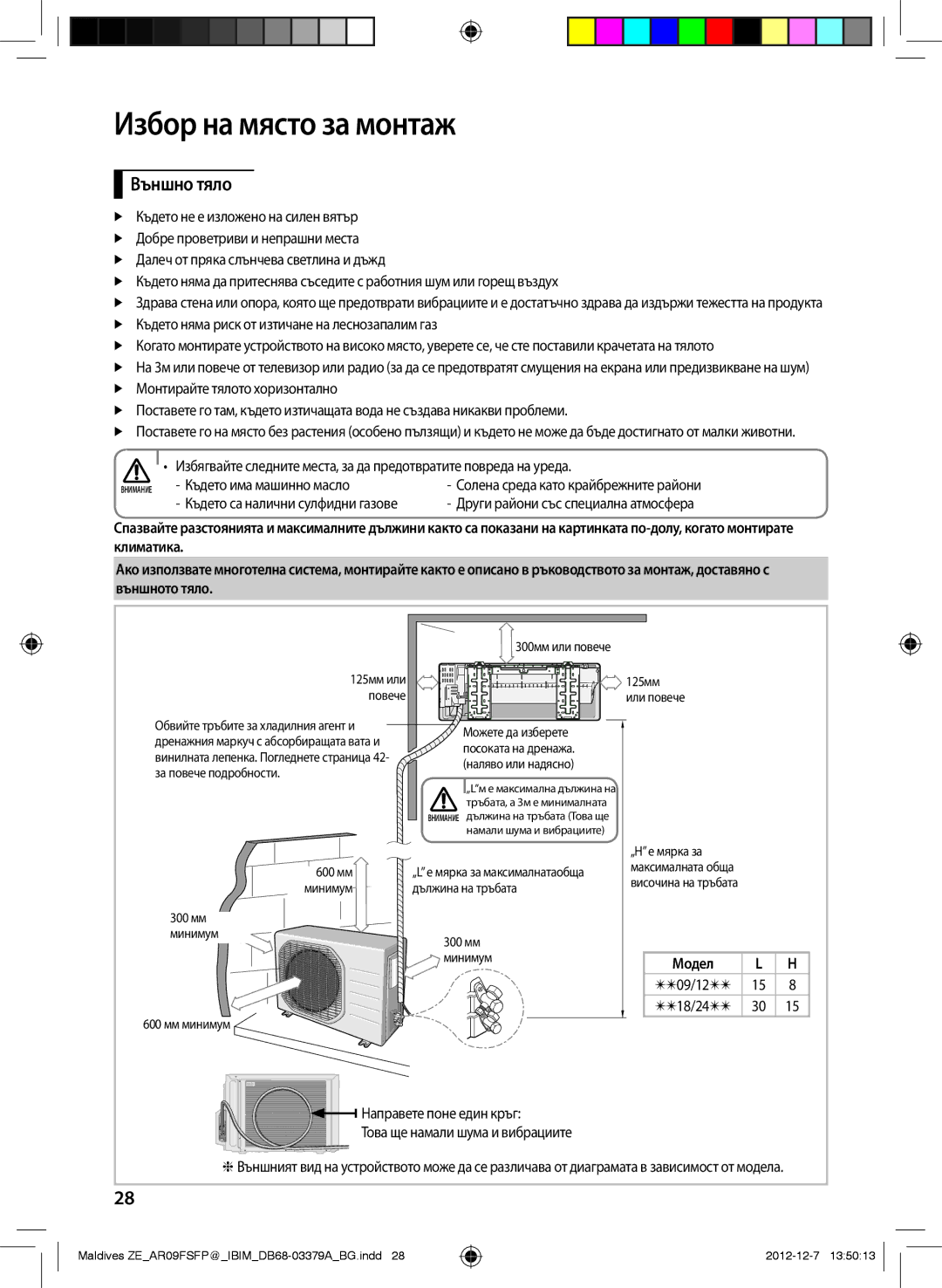 Samsung AR12FSFPKGMNZE, AR09FSFPKGMNZE manual Външно тяло, Направете поне един кръг Това ще намали шума и вибрациите 