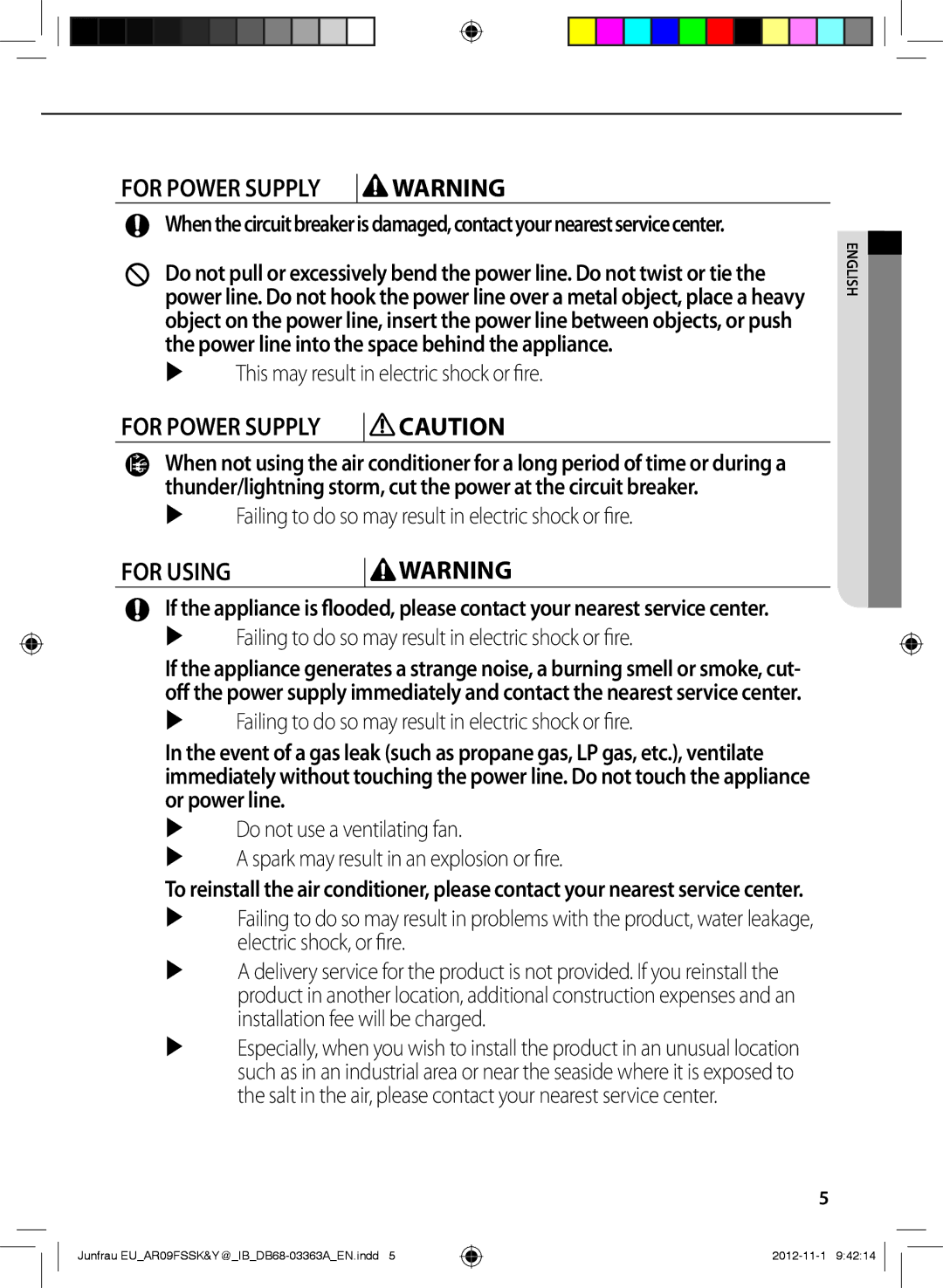 Samsung AR12FSSYAWTNEU, AR12FSSKABEXEU, AR09FSSYAWTXEU, AR09FSSKABEXEU, AR09FSSEDWUXEU, AR12FSSYAWTXEU manual For Using 