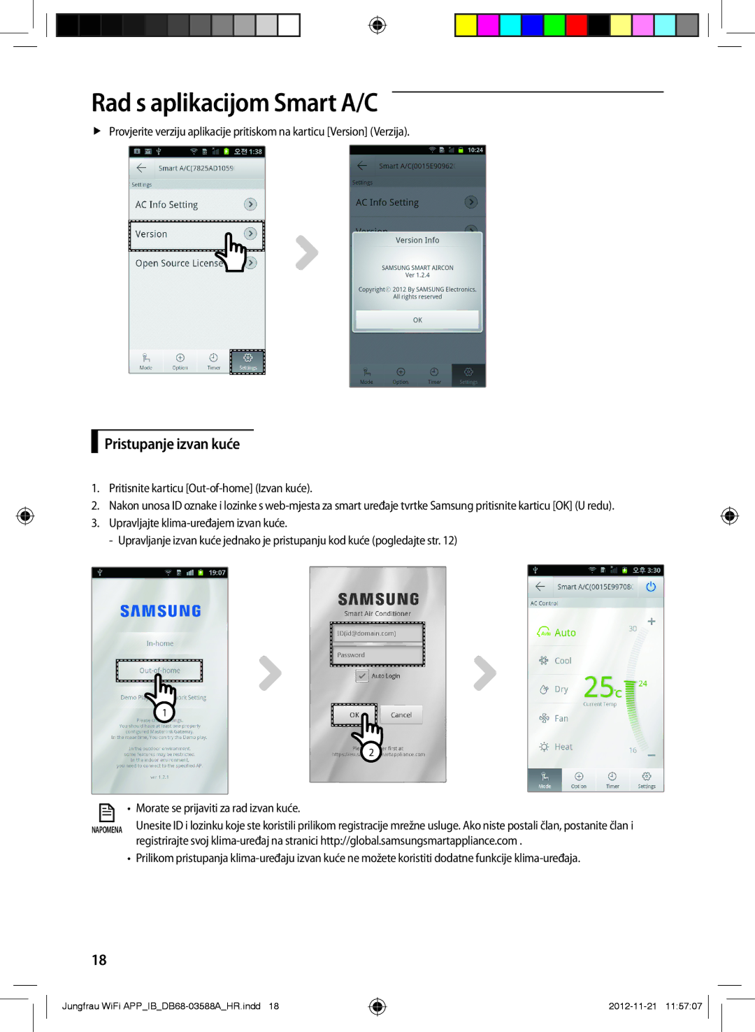 Samsung AR12FSSYAWTNEU, AR18FSSKABENEU, AR18FSSYAWTNEU, AR09FSSKABENEU, AR12FSSKABENEU, AR09FSSYAWTNEU Pristupanje izvan kuće 