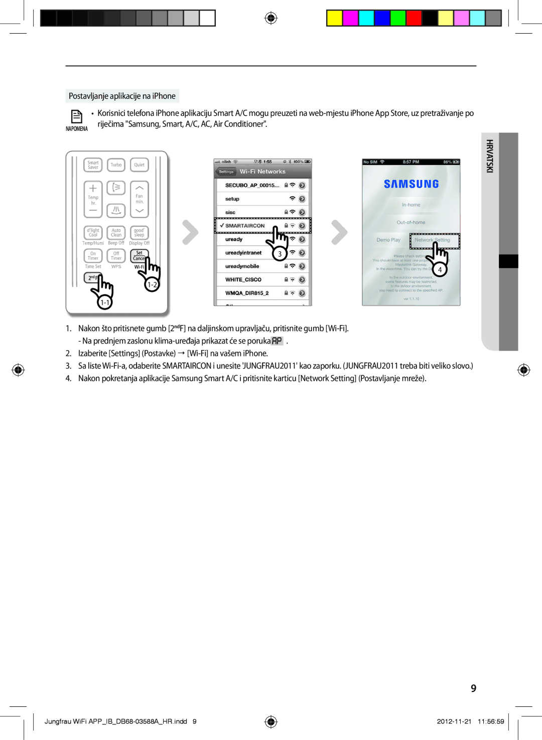 Samsung AR09FSSKABENEU, AR12FSSYAWTNEU, AR18FSSKABENEU, AR18FSSYAWTNEU, AR12FSSKABENEU manual Postavljanje aplikacije na iPhone 