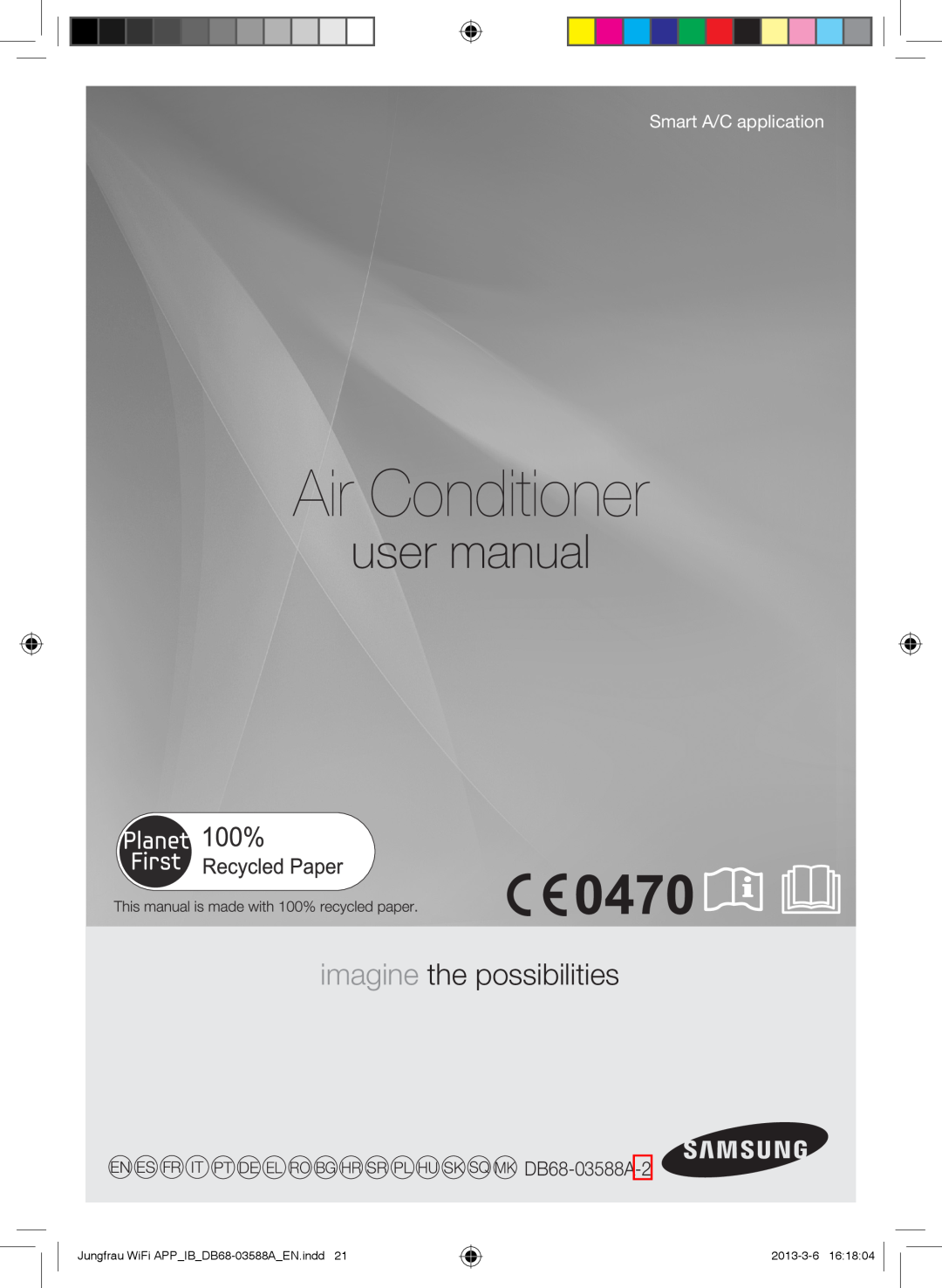 Samsung AR09FSSKABENEU Air Conditioner, user manual, imagine the possibilities, Smart A/C application, 2013-3-6 
