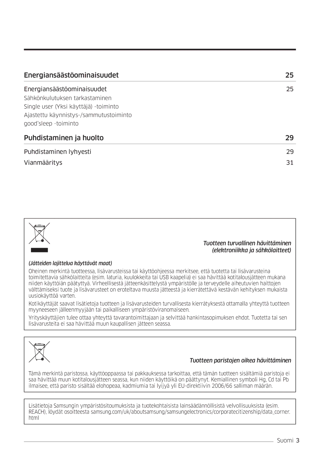 Samsung AR12HSFSPWKNEE, AR09HSFSPWKNEE manual Energiansäästöominaisuudet 