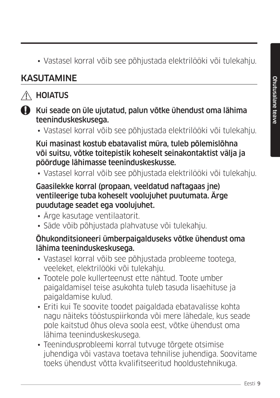 Samsung AR12HSFSPWKNEE, AR09HSFSPWKNEE manual Kasutamine 