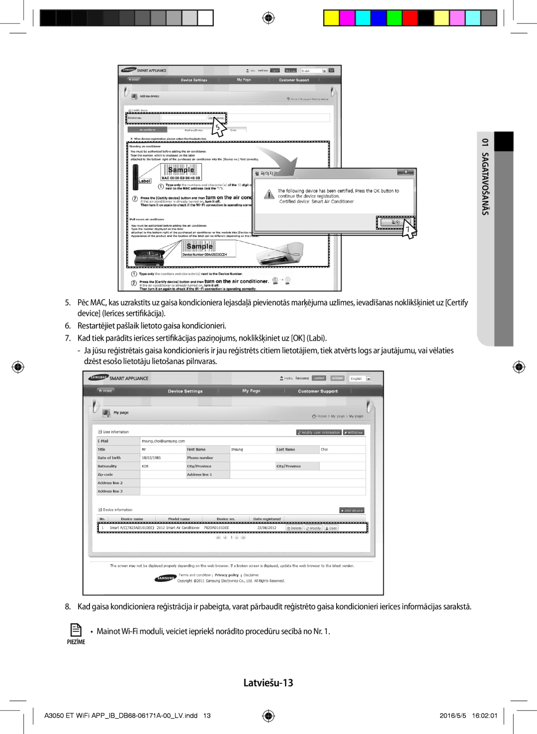 Samsung AR09HSFSPWKNEE, AR12HSFSPWKNEE manual Latviešu-13 