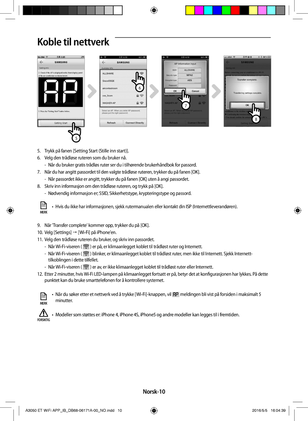 Samsung AR12HSSDPWKNEE, AR09HSSDPWKNEE manual Norsk-10, Minutter 