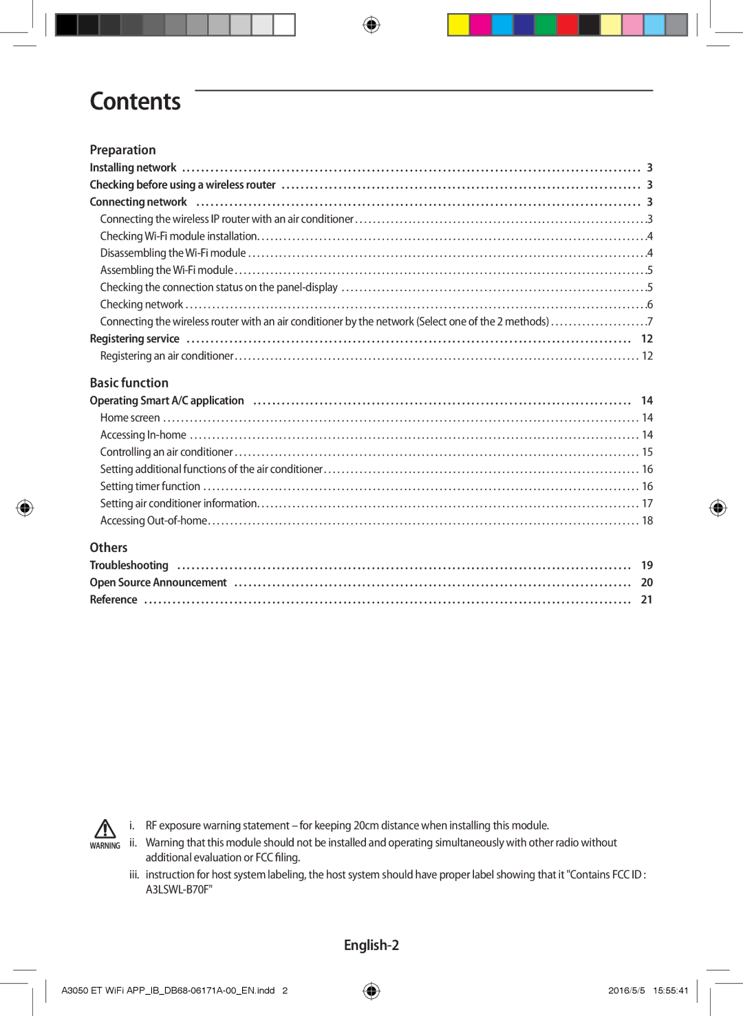 Samsung AR12HSSDPWKNEE, AR09HSSDPWKNEE manual Contents 