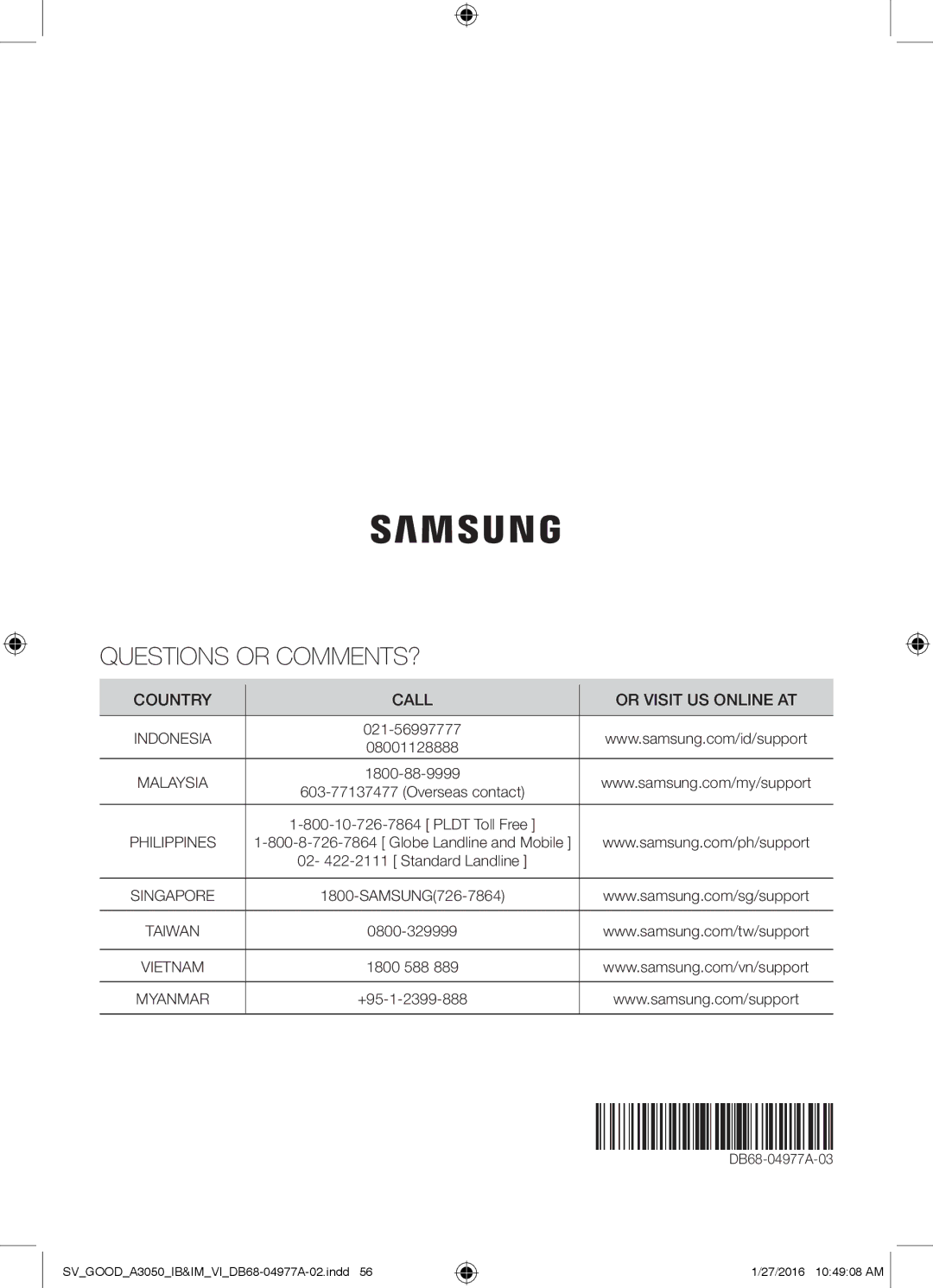 Samsung AR12JCFNSGMNSV 021-56997777 08001128888, Overseas contact Pldt Toll Free, SAMSUNG726-7864, 0800-329999, 1800 588 