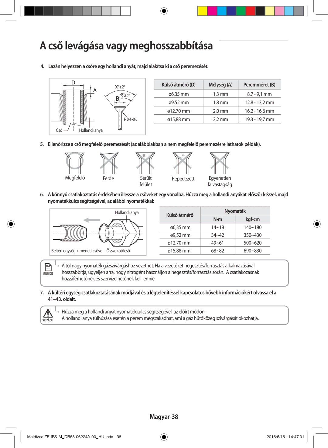 Samsung AR09JSFPEWQNZE, AR12JSFPEWQNET, AR09JSFPEWQNET manual Magyar-38 