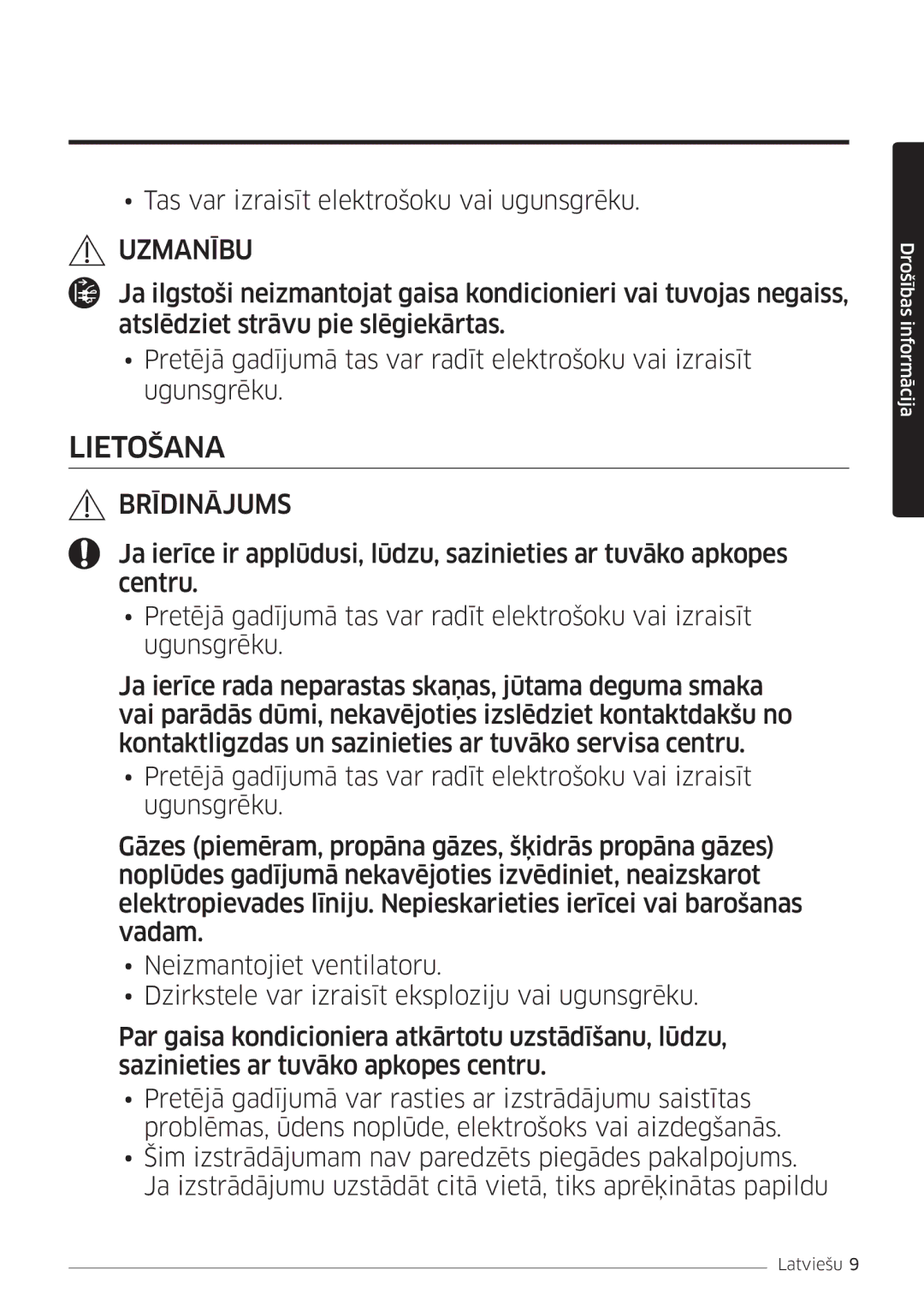 Samsung AR12JSFPPWQNEE, AR09JSFPPWQNEE manual Lietošana 