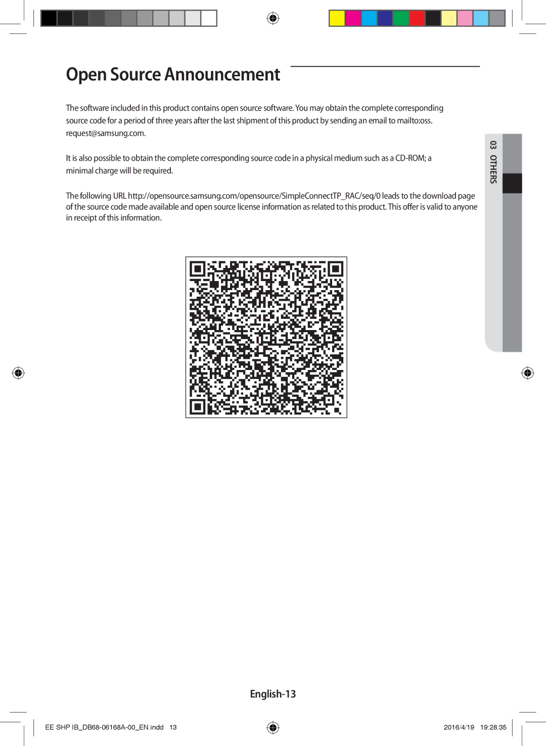 Samsung AR09KSFSQWKNEE, AR12KSFSQWKNEE manual Open Source Announcement, English-13 