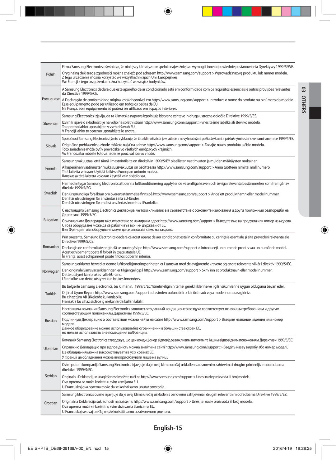 Samsung AR09KSFSQWKNEE, AR12KSFSQWKNEE manual English-15 