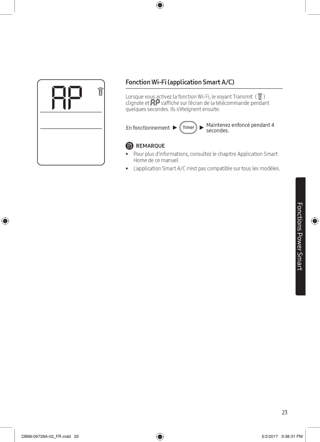 Samsung AR09MSPXBWKXEU, AR12MSPXASINEU, AR09MSPXASINEU, AR12MSPXBWKXEU, AR12MSPXBWKNEU Fonction Wi-Fi application Smart A/C 