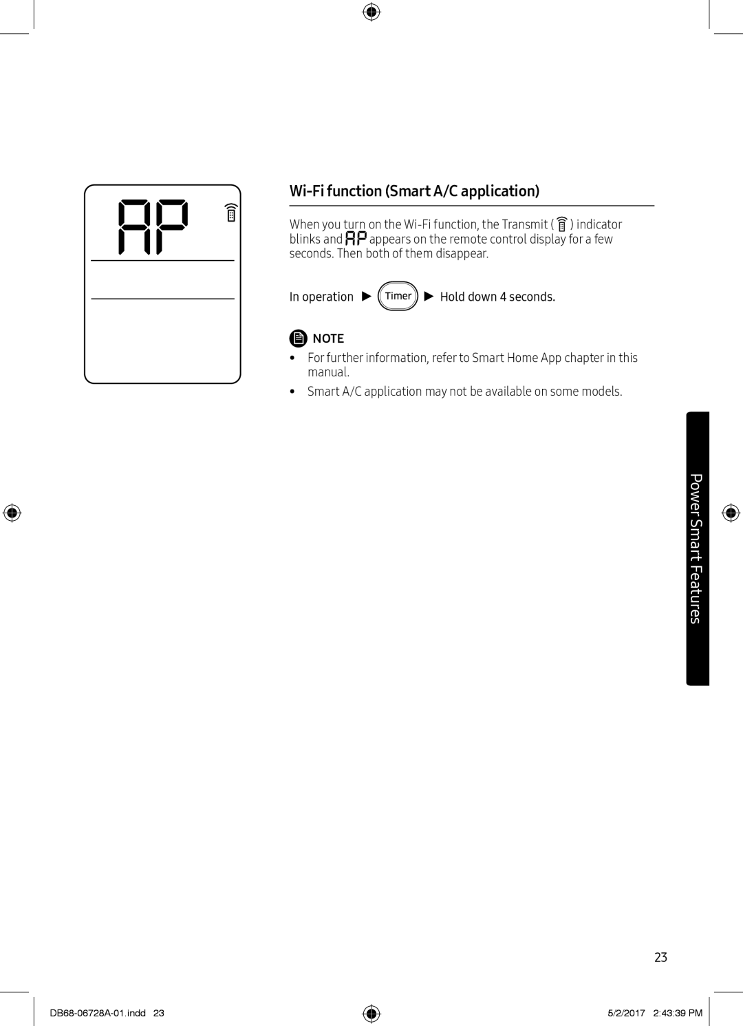 Samsung AR09MSPXBWKNEU, AR12MSPXASINEU, AR09MSPXASINEU, AR12MSPXBWKXEU, AR09MSPXBWKXEU Wi-Fi function Smart A/C application 