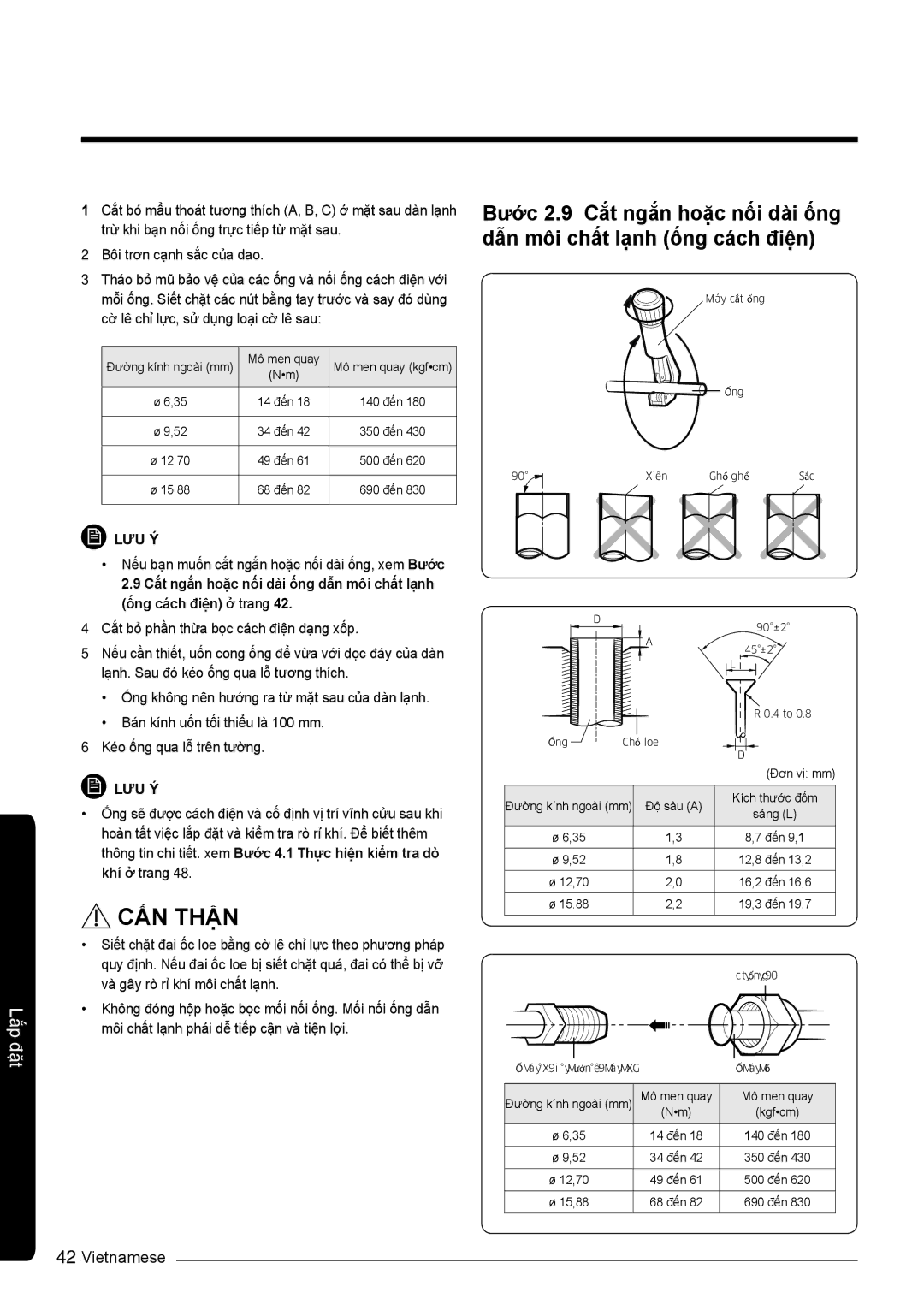 Samsung AR13KVSDNWKXSV, AR13KVSDNWKNSV, AR10KVSDNWKNSV, AR10KVSDNWKXSV manual Mô men quay 