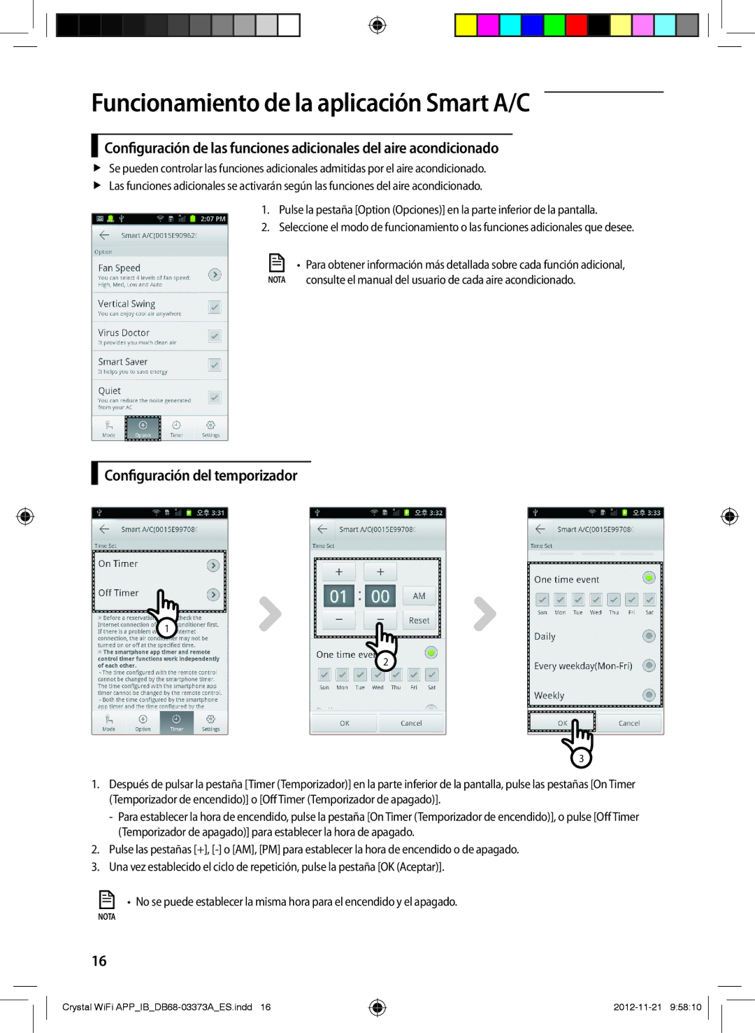 Samsung AR18FSSEDWUXEU, AR09FSSEDWUXEU, AR12FSSEDWUXEU, AR18FSSEDWUNEU, AR09FSSEDWUNEU manual Configuración del temporizador 