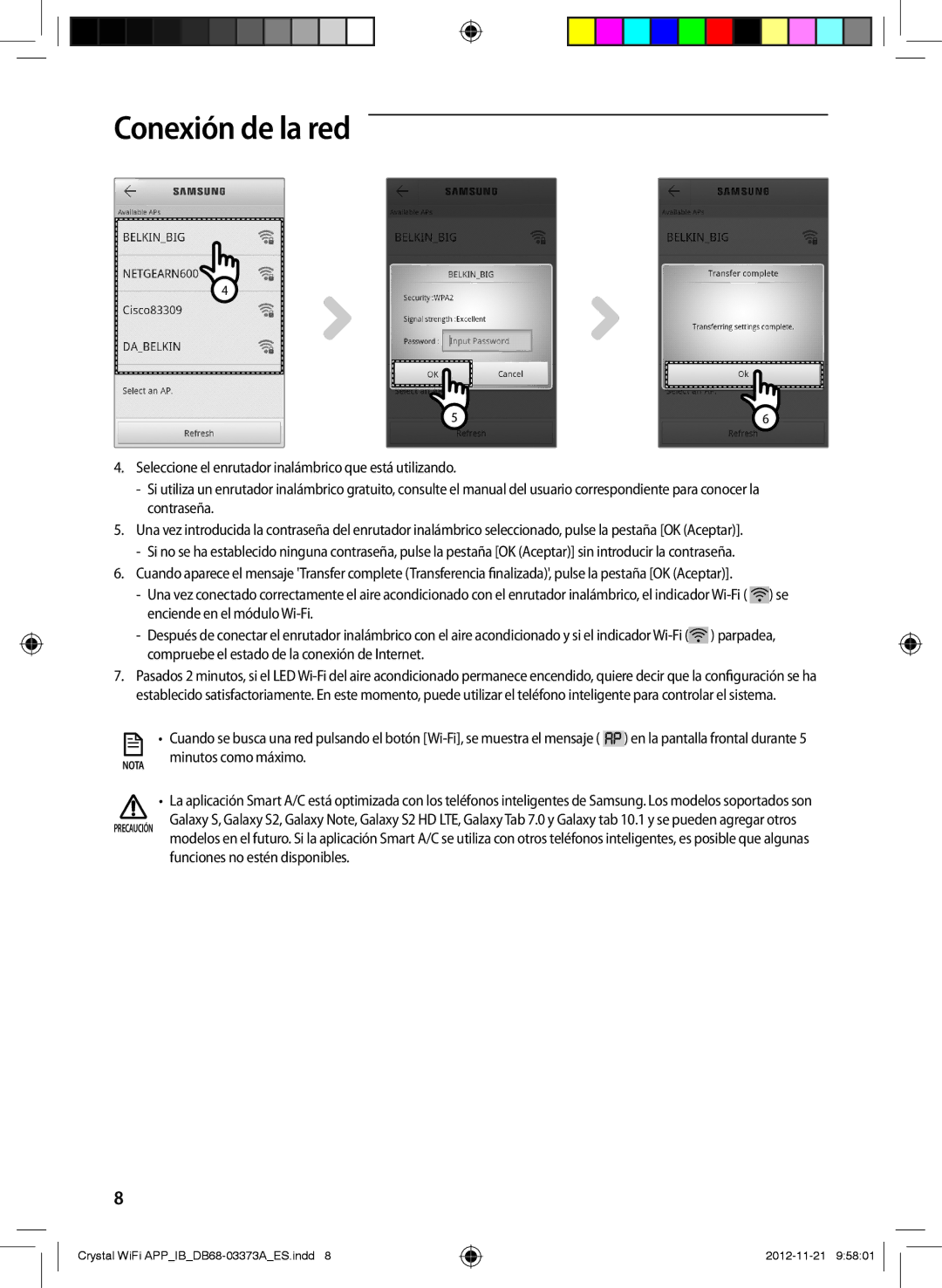 Samsung AR18FSSEDWUXEU, AR09FSSEDWUXEU, AR12FSSEDWUXEU, AR18FSSEDWUNEU, AR09FSSEDWUNEU, AR12FSSEDWUNEU manual Conexión de la red 