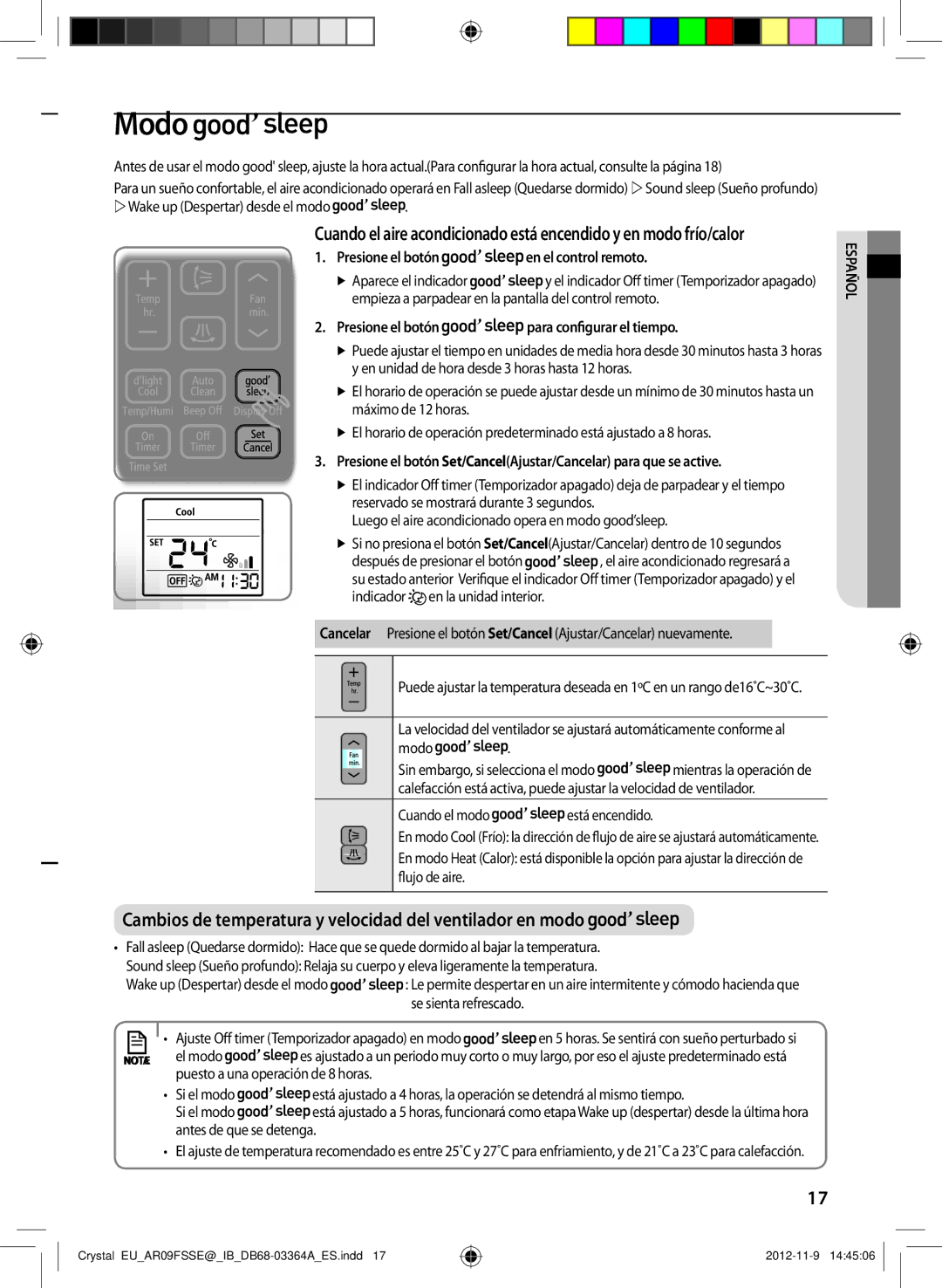 Samsung AR09FSSKABENEU manual Modo, Presione el botón en el control remoto, Presione el botón para configurar el tiempo 