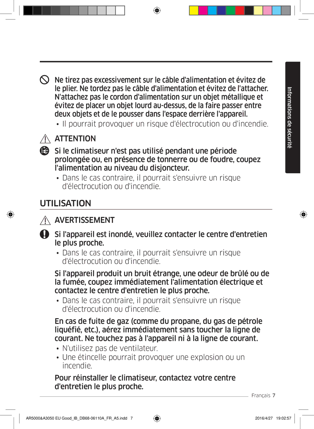 Samsung AR24HSFSBURNEU, AR18HSFSBURNEU, AR18HSFSAWKNEU, AR24HSFSAWKNEU, AR18HSFNBWKNEU, AR24HSFNBWKNEU manual Utilisation 