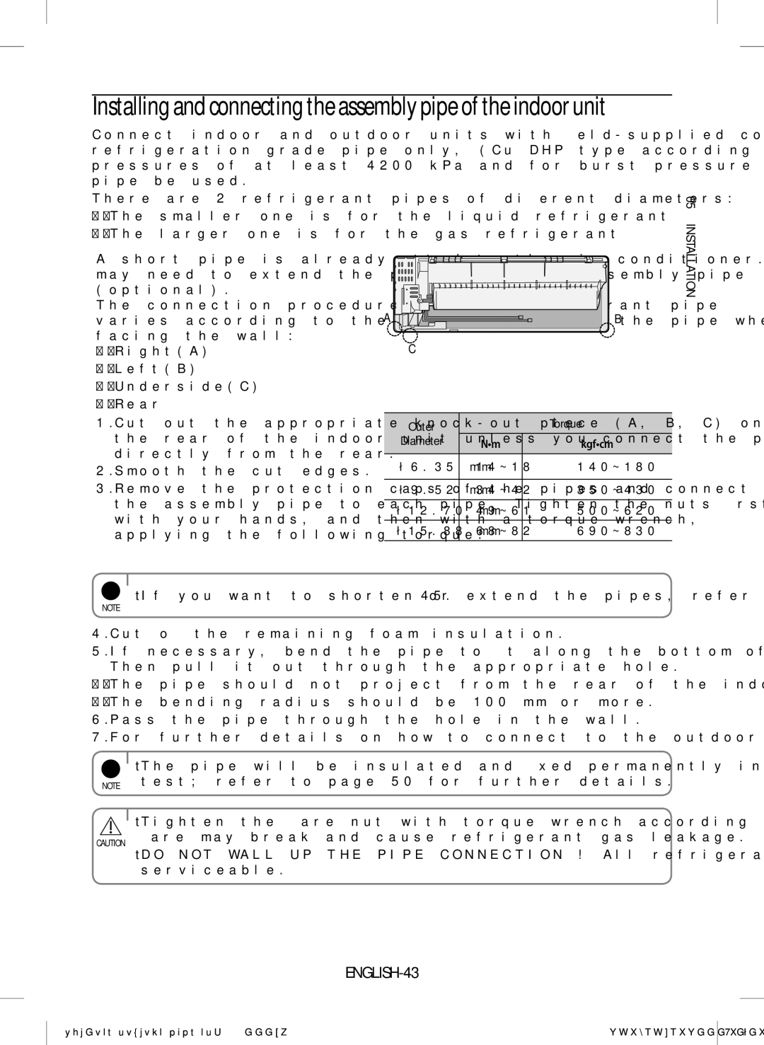 Samsung AR12JQFRAWQ/TV, AR18JQFRAWQ/TV, AR09JQFRAWQ/TV, AR28JQFRAWQ/TV, AR24JQFRAWQ/TV manual ENGLISH-43 