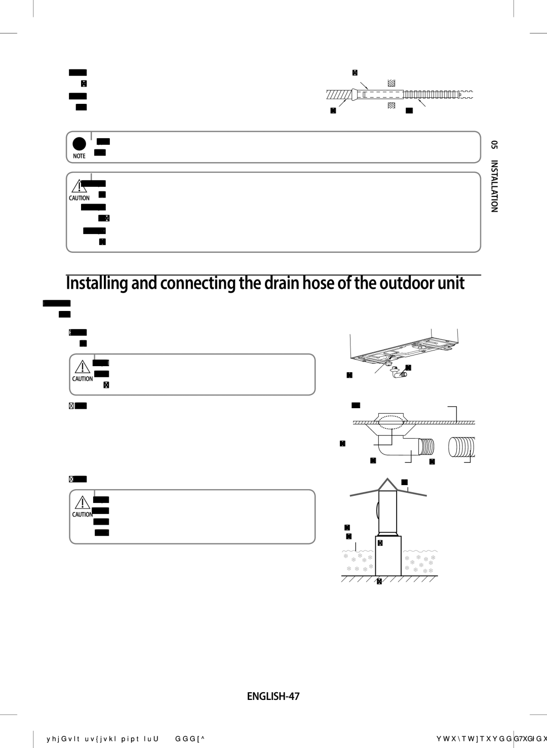 Samsung AR24JQFRAWQ/TV, AR18JQFRAWQ/TV ENGLISH-47, Downwards as seen in the picture, Refer to page 51 for further details 