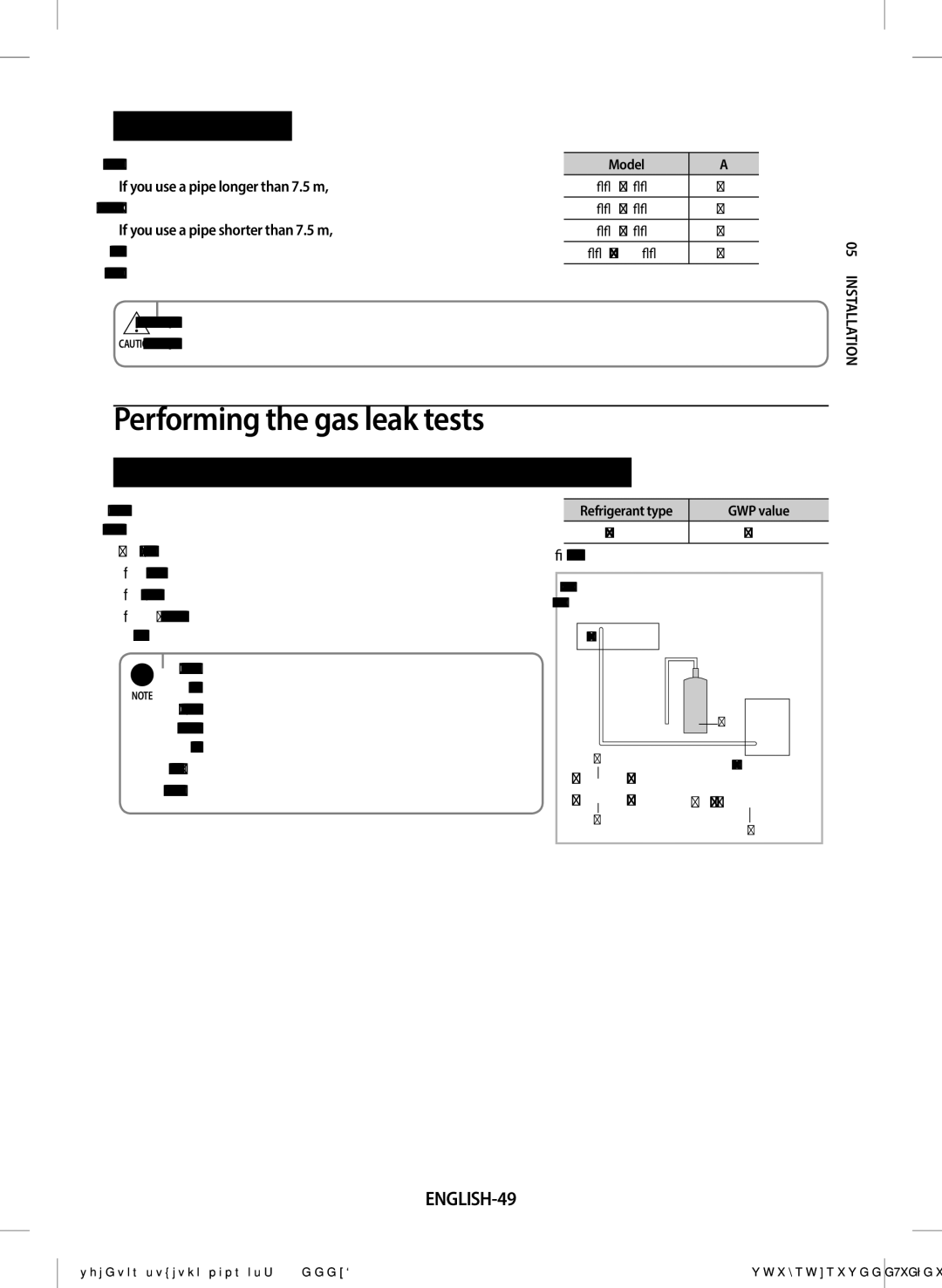 Samsung AR18JQFRAWQ/TV, AR09JQFRAWQ/TV, AR28JQFRAWQ/TV manual Performing the gas leak tests, Adding Refrigerant, ENGLISH-49 