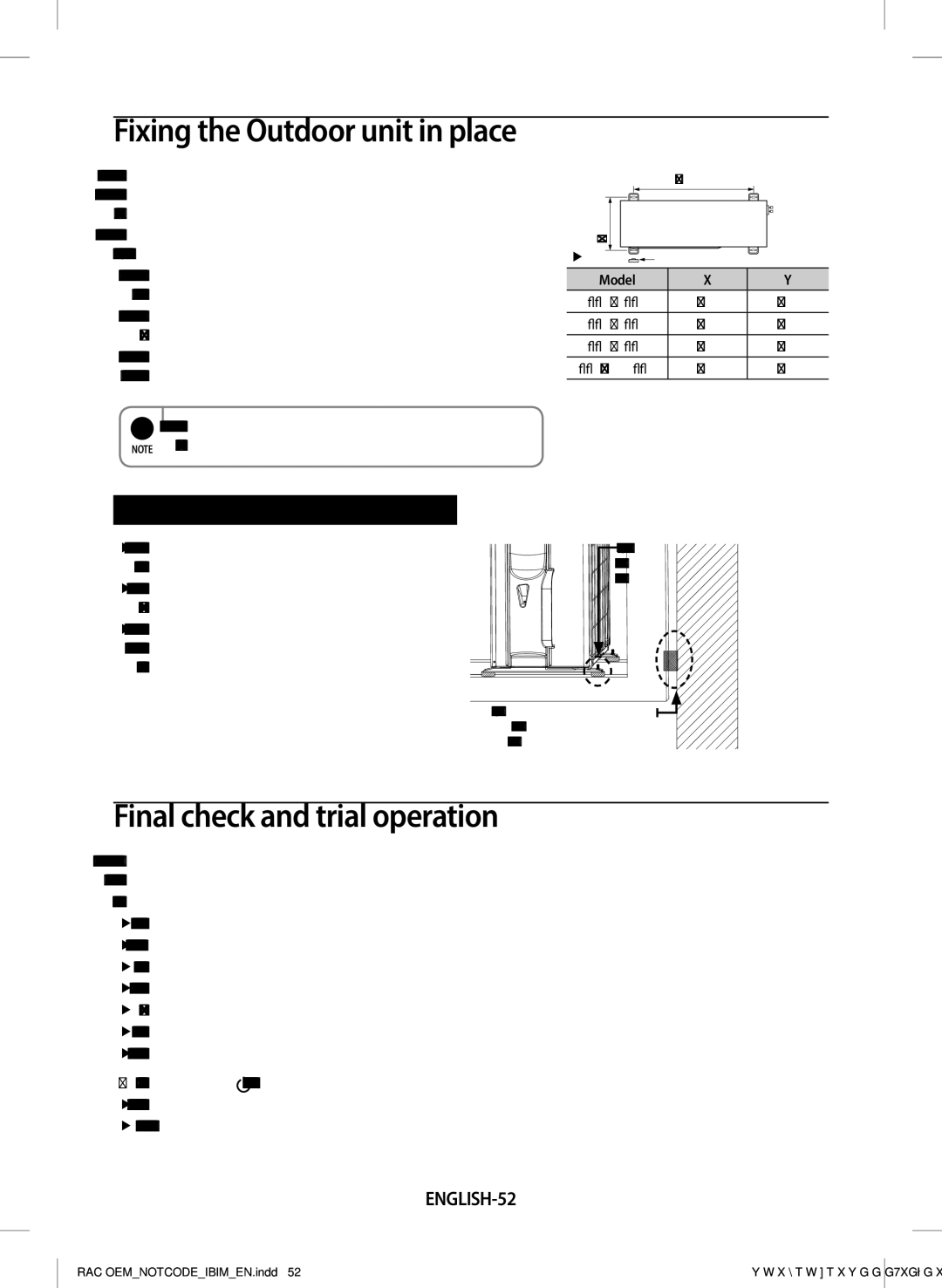 Samsung AR24JQFRAWQ/TV, AR18JQFRAWQ/TV, AR09JQFRAWQ/TV manual Final check and trial operation, ENGLISH-52, Vibration 