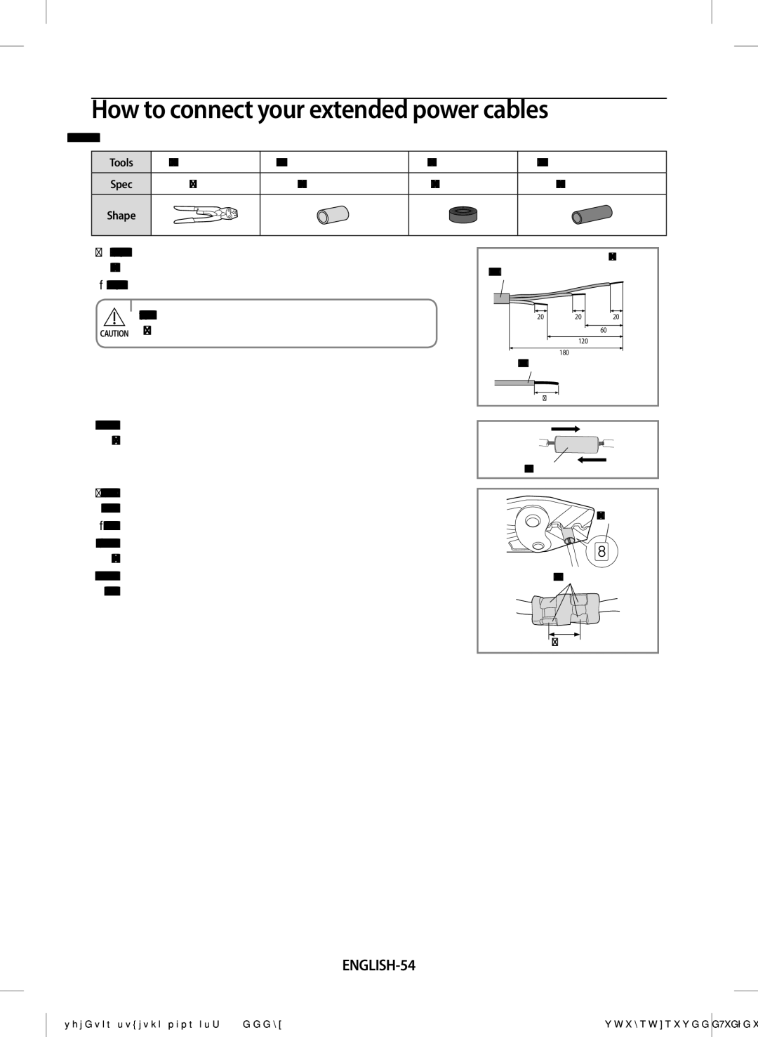 Samsung AR18JQFRAWQ/TV, AR09JQFRAWQ/TV, AR28JQFRAWQ/TV manual How to connect your extended power cables, ENGLISH-54, Tube 