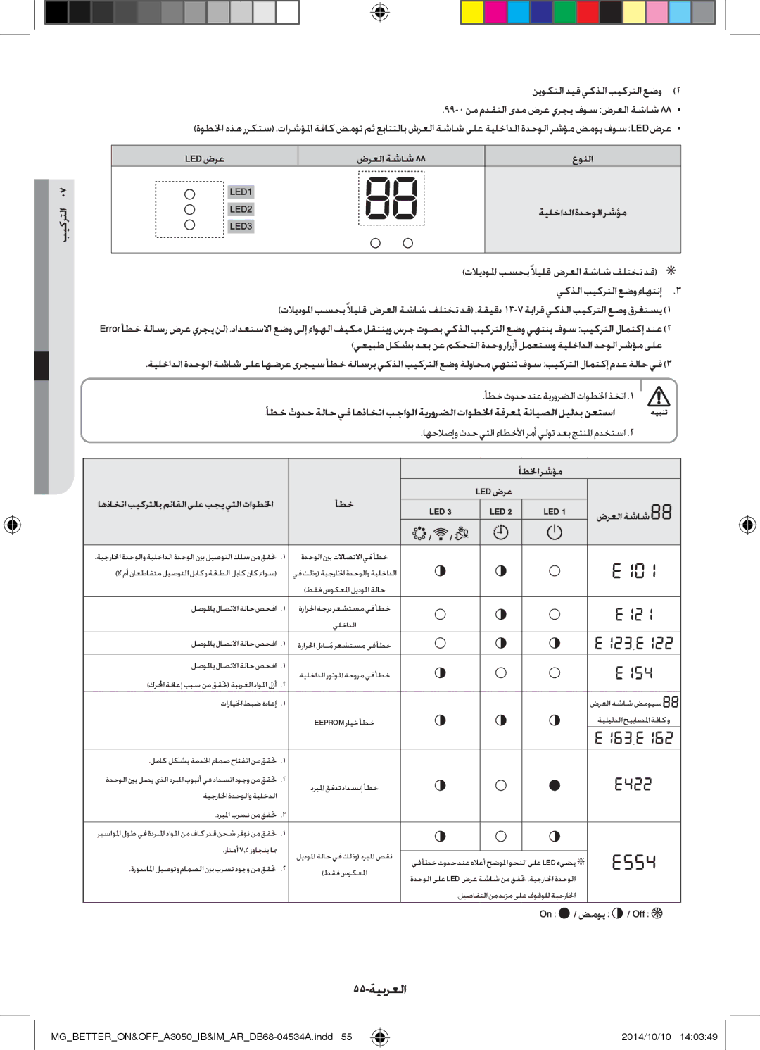 Samsung AR18JRSDBWKXMG, AR18JQFSBWKNMG نيوكتلا ديق يكذلا بيكرتلا عضو2, 55-ةيبرعلا, Led ضرع ضرعلا ةشاش, ةيلخادلاةدحولارشؤم 